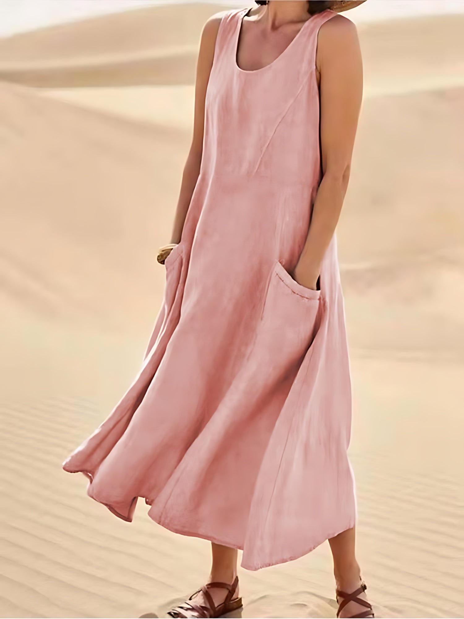 Rylee – Scoop Neck A-Line Summer Maxi Dress