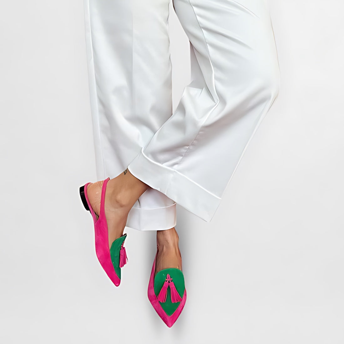 Rylee – Suede Fringe Pointed Toe Flats