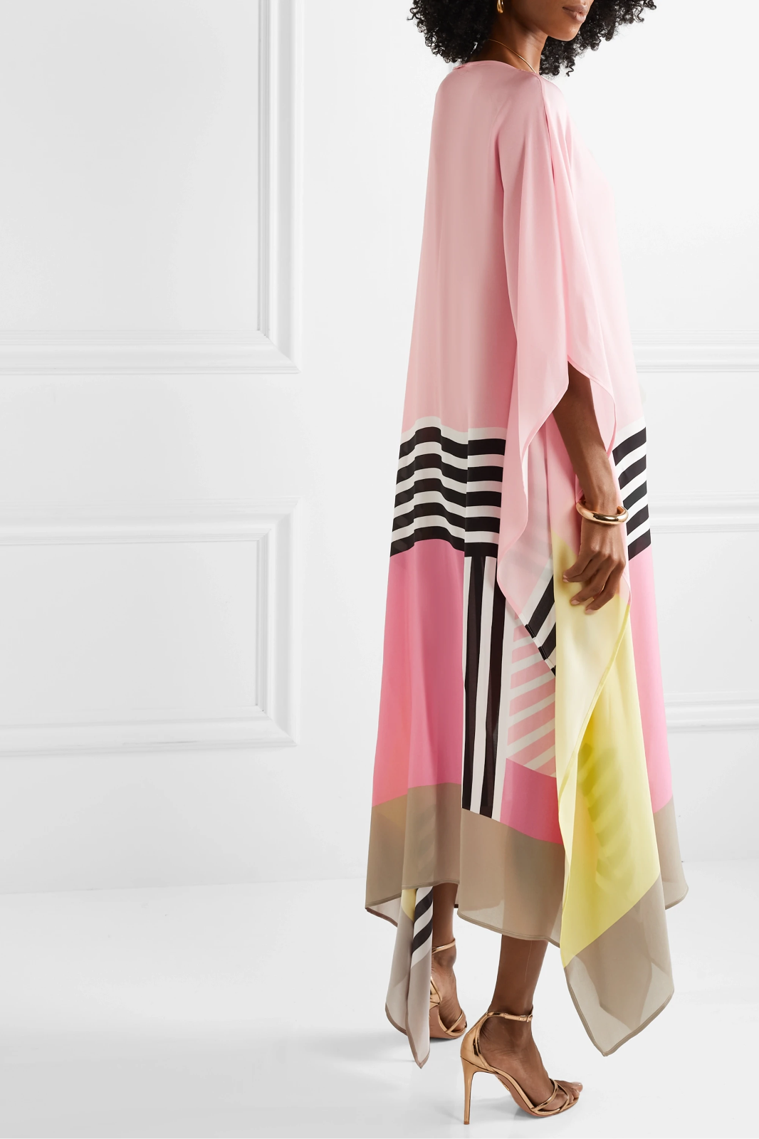 Hazel – Geometric Print Batwing Sleeve Kaftan Maxi Dress