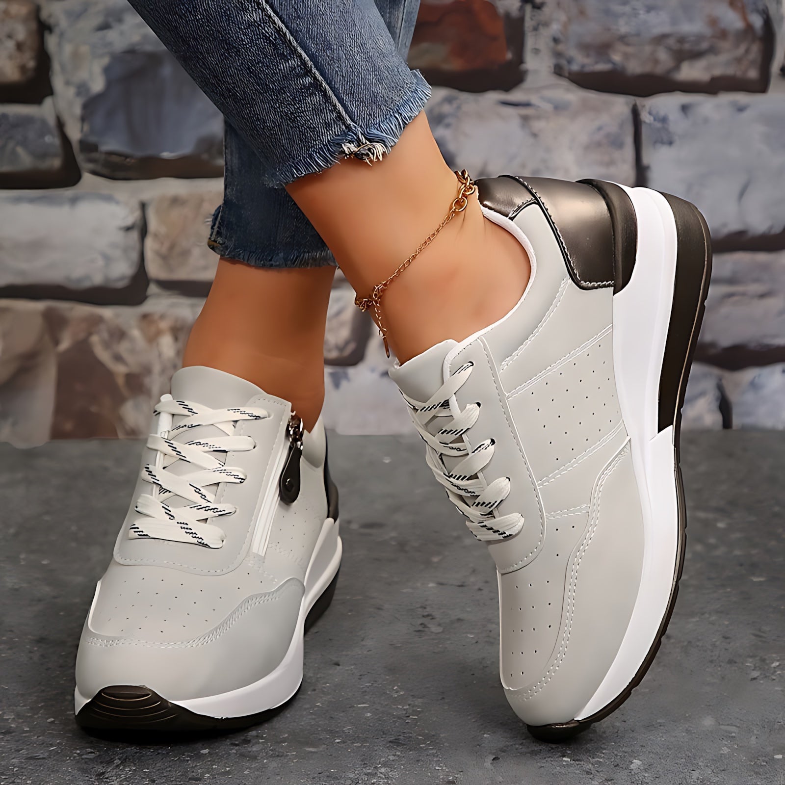 Sabrina – Chunky Sole Lace Up Walking Sneakers