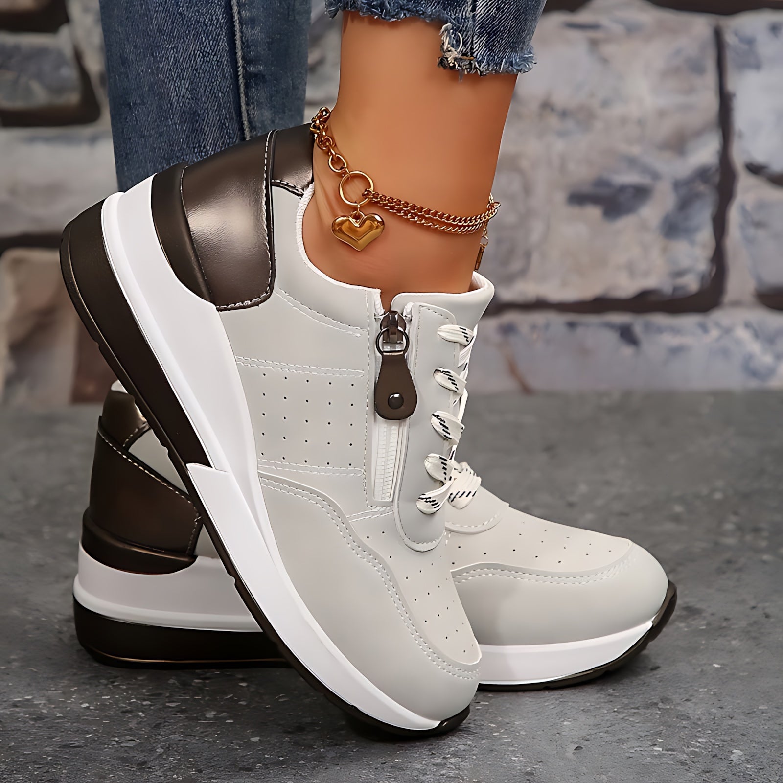 Sabrina – Chunky Sole Lace Up Walking Sneakers