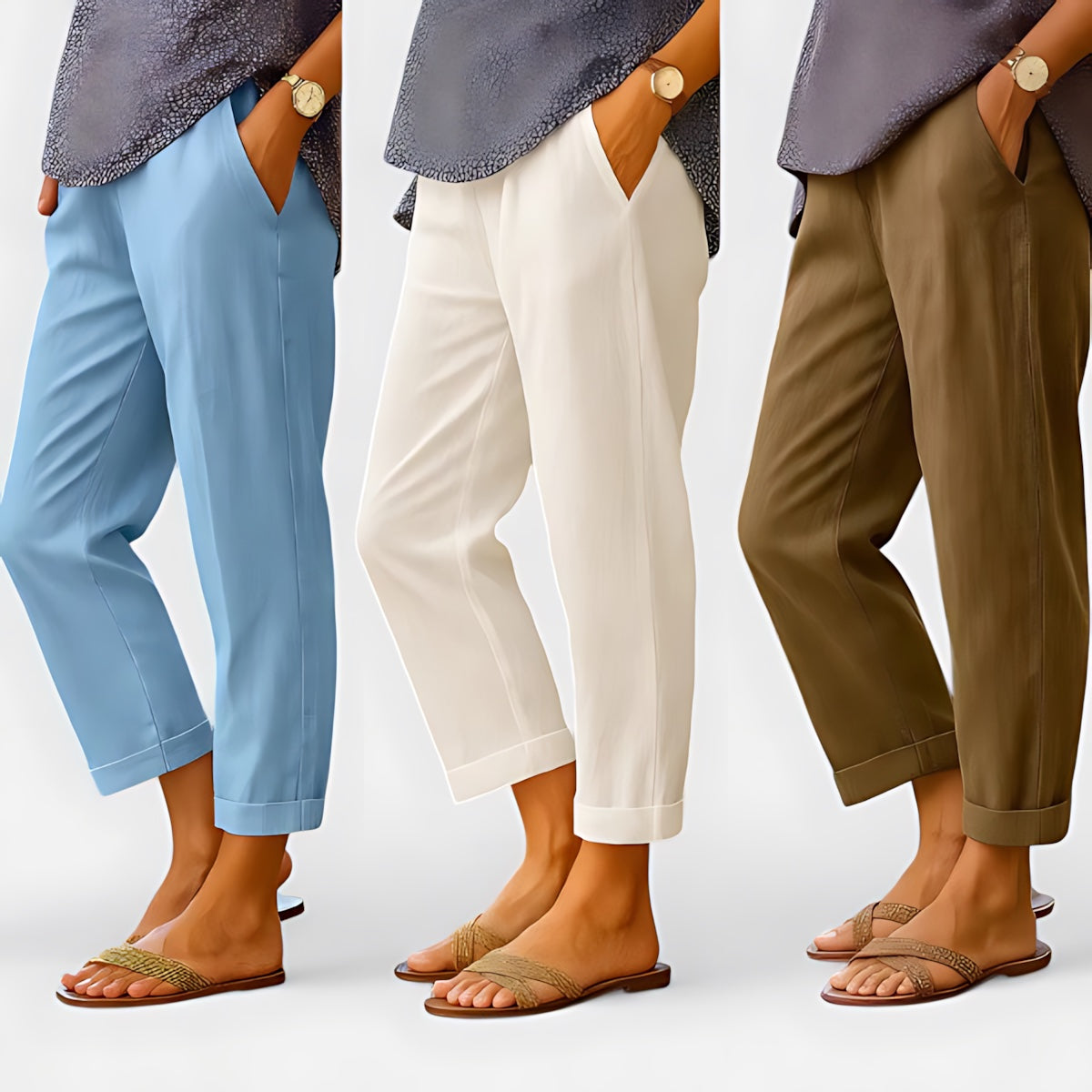 Sabrina – High Waist Cropped Straight Leg Pants