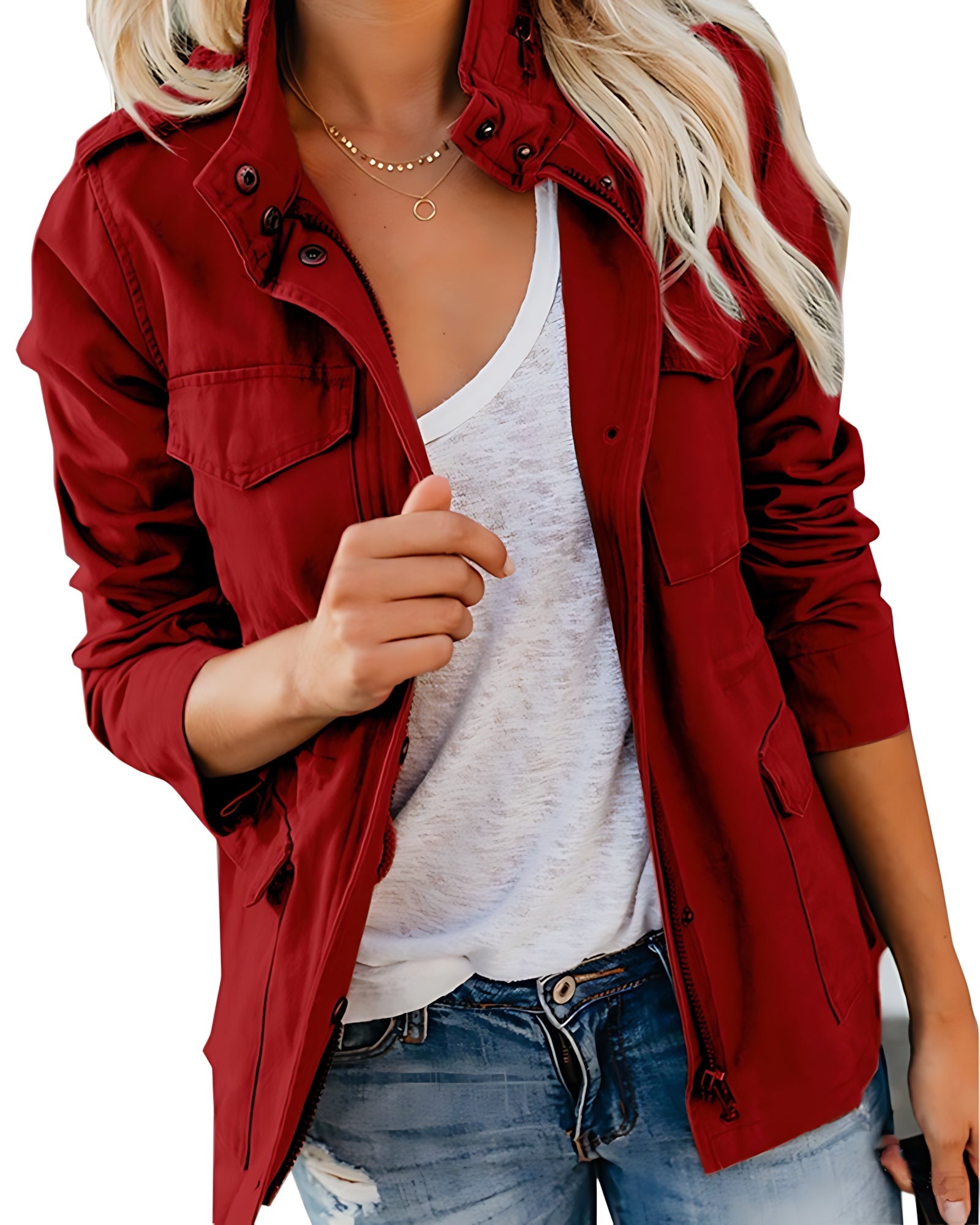 Sabrina – Zip Front Utility Jacket