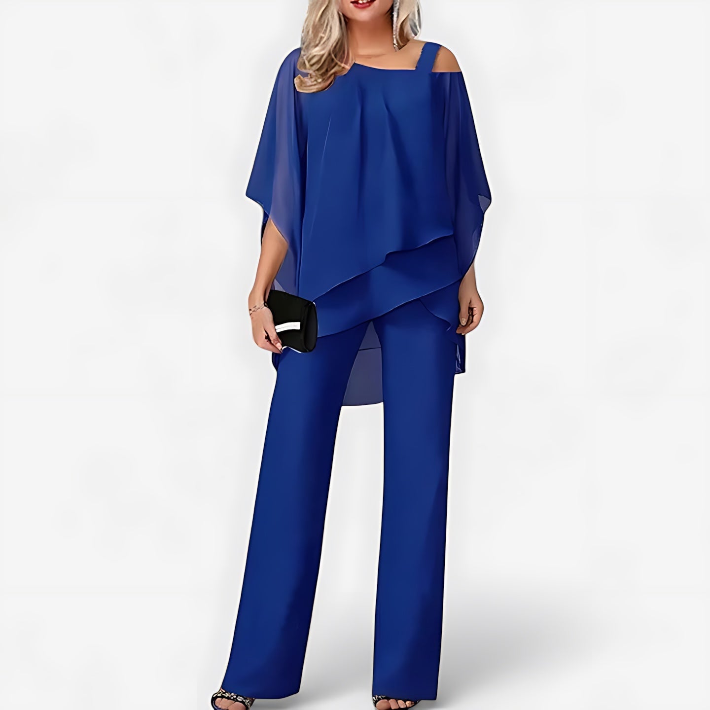 Sadie – Asymmetrical Tiered Top and Wide Leg Pants Set