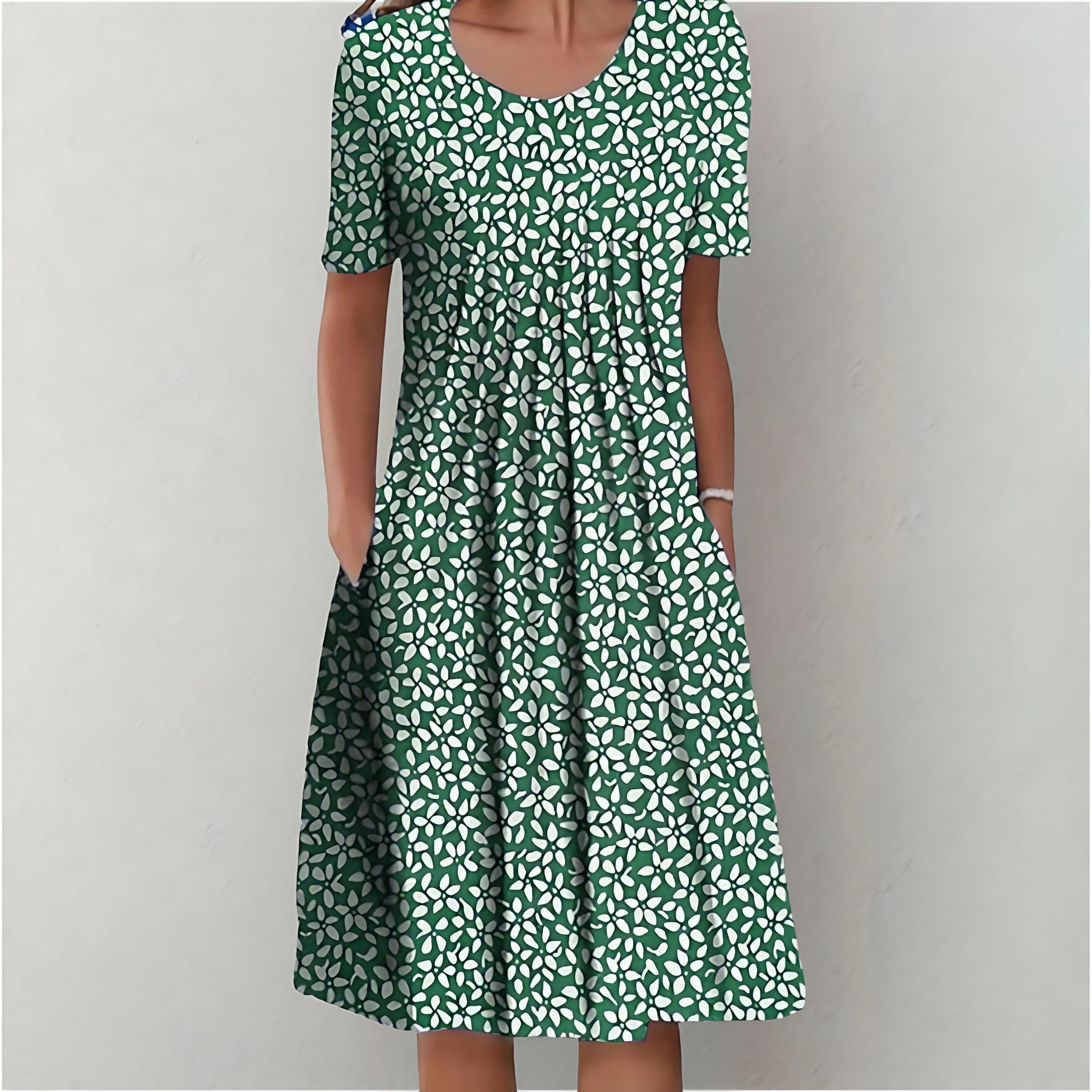Sadie – Ditsy Floral Puff Sleeve Summer Midi Dress