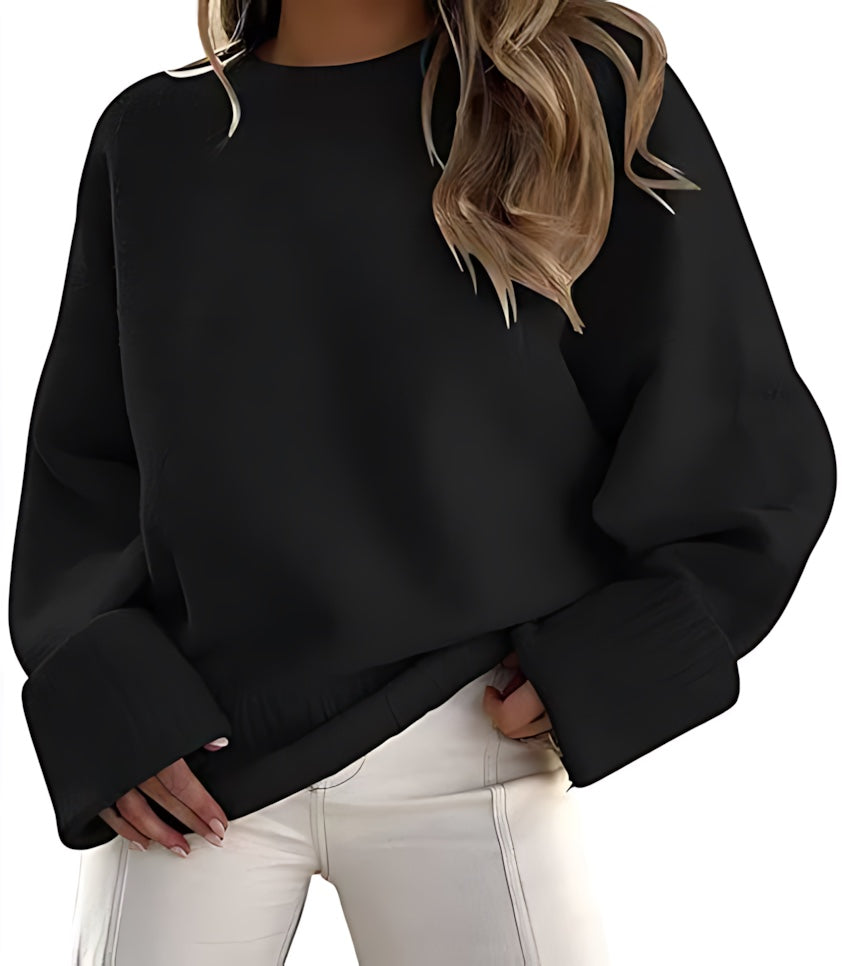 Sara – Oversized Crew Neck Knit Sweater