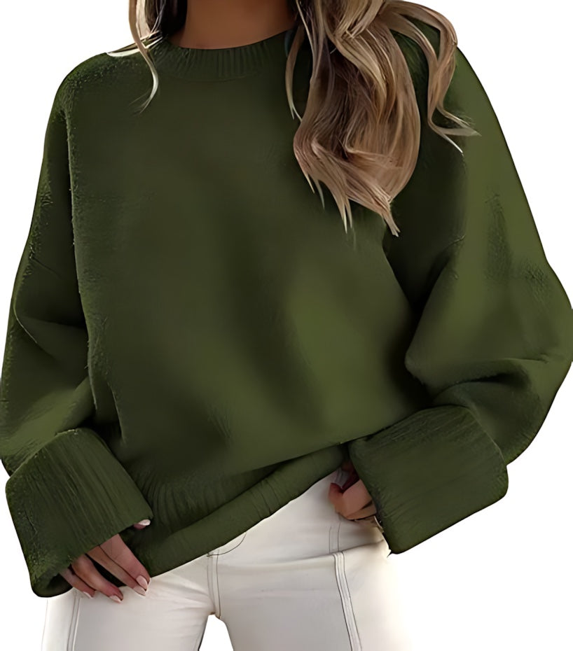 Sara – Oversized Crew Neck Knit Sweater