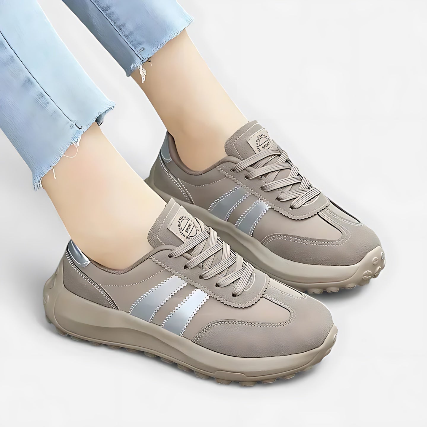Sarah – Lace Up Wedge Platform Walking Sneakers