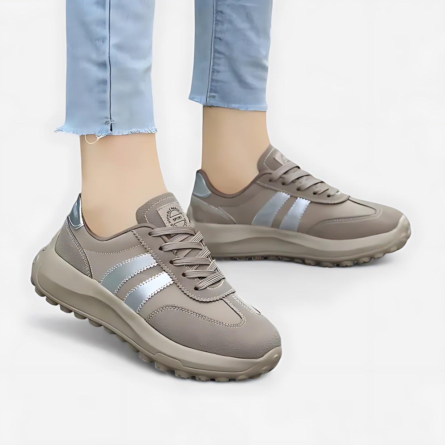 Sarah – Lace Up Wedge Platform Walking Sneakers