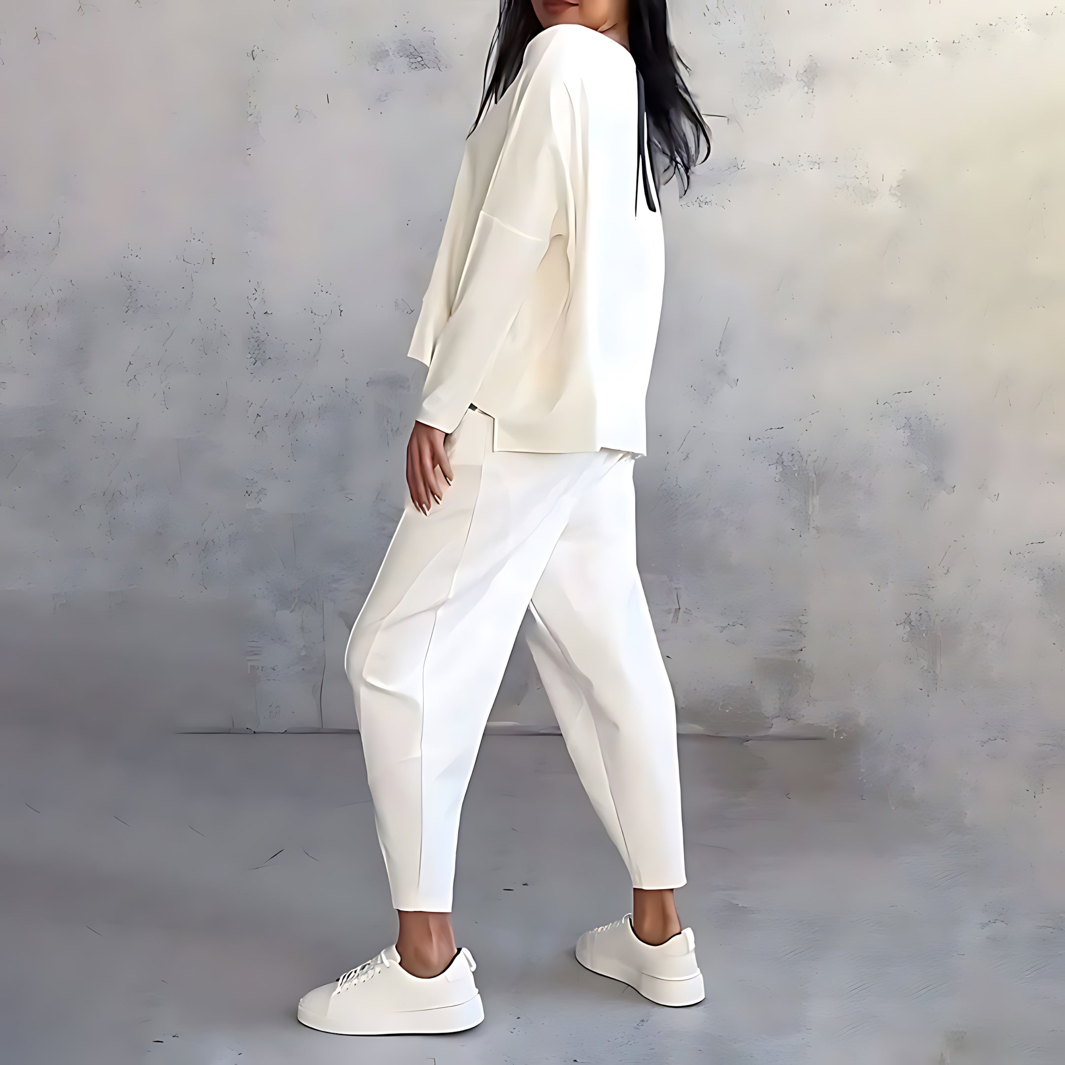 Sarah – Long Sleeve Top and Tapered Pants Lounge Set