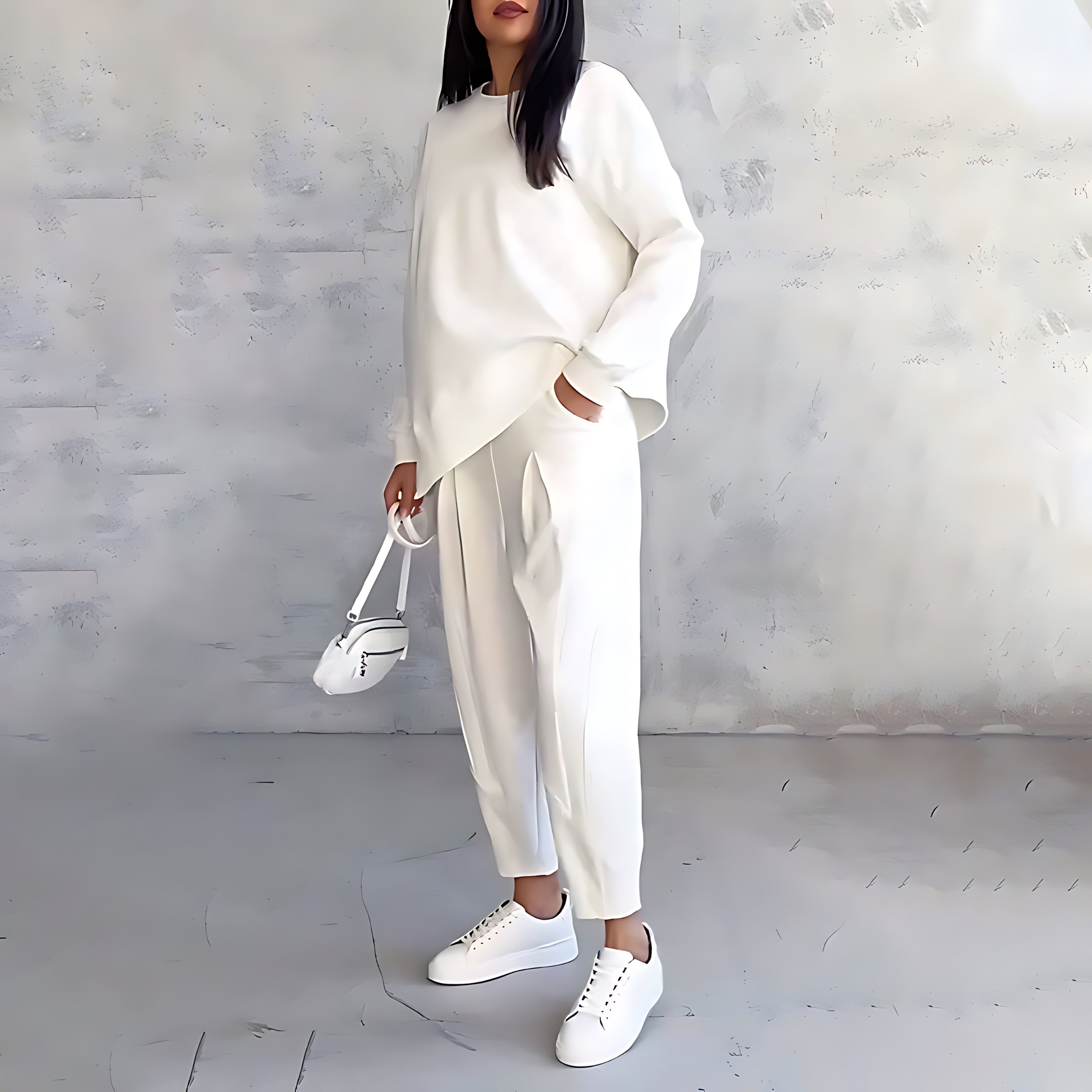 Sarah – Long Sleeve Top and Tapered Pants Lounge Set