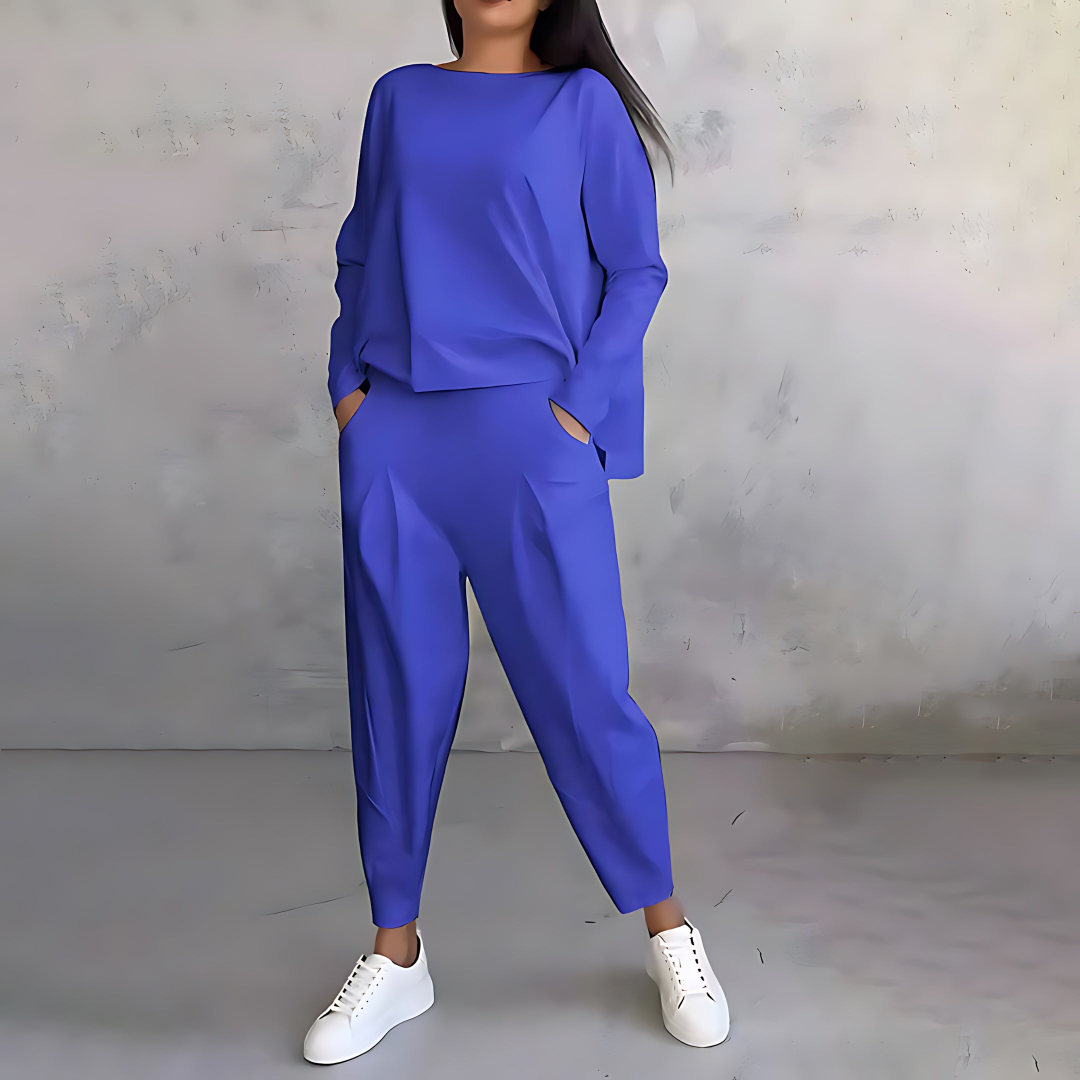 Sarah – Long Sleeve Top and Tapered Pants Lounge Set
