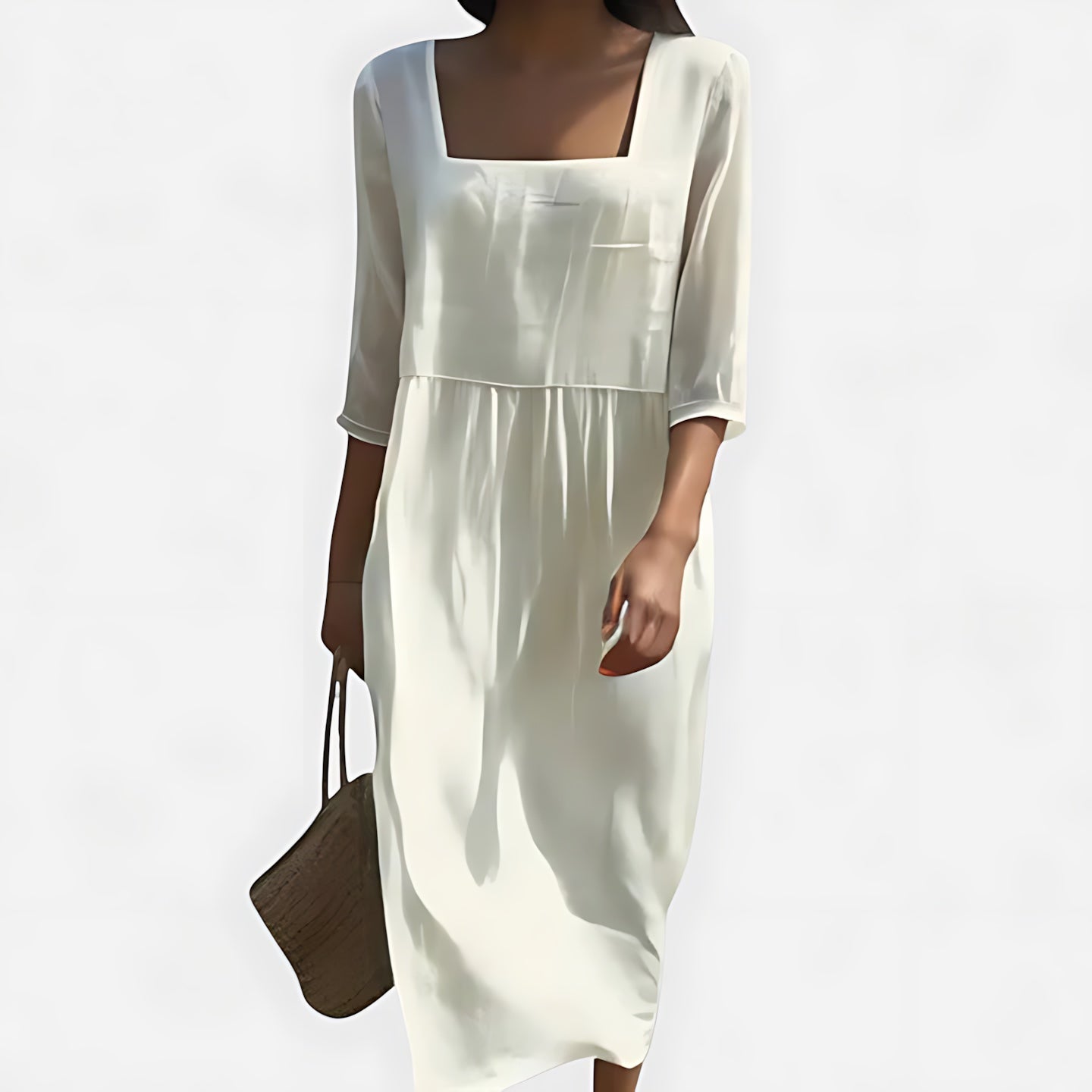 Sarah – Square Neck Flowy Summer Midi Dress