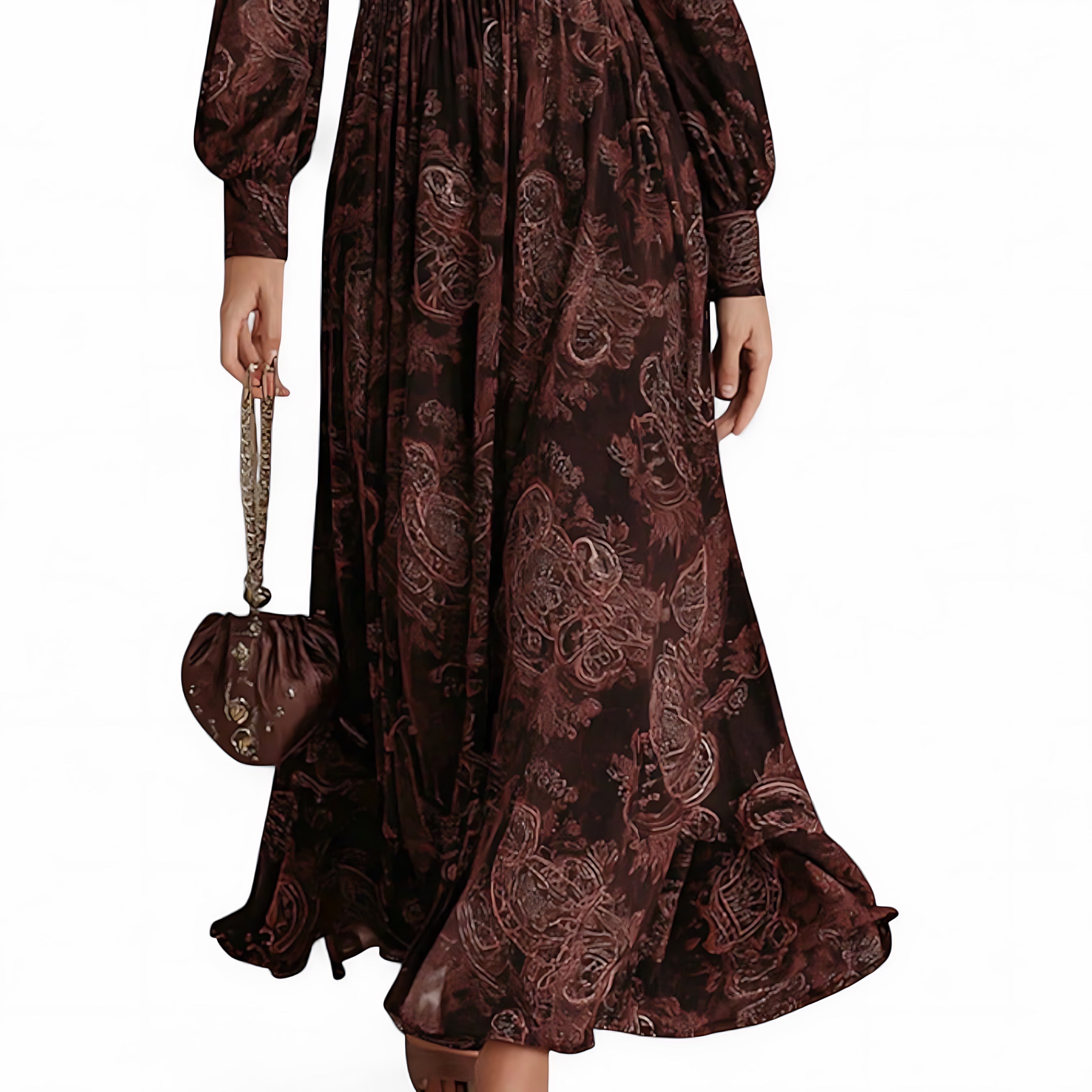 Savannah – Boho Print Long Sleeve Maxi Dress