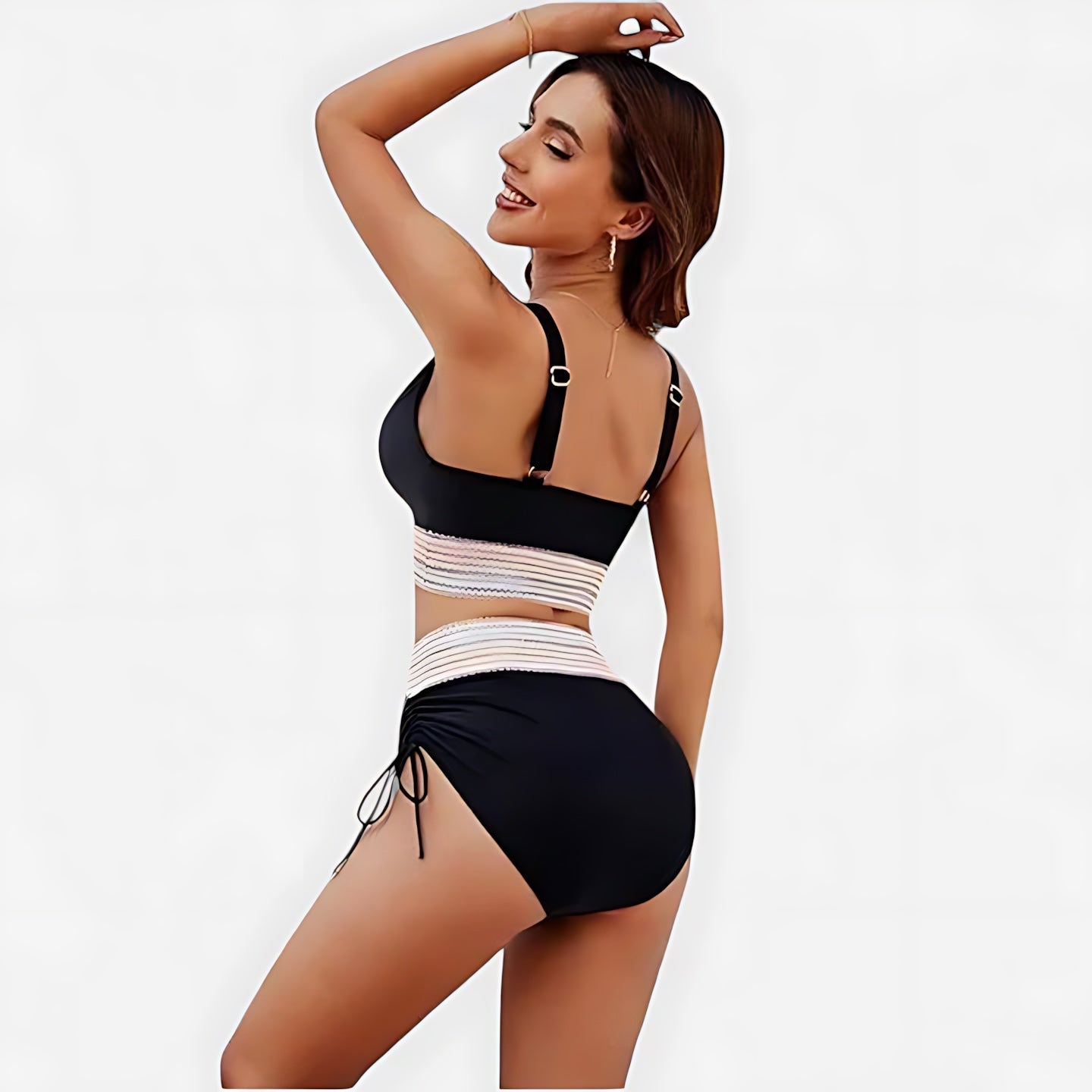 Savannah – Mesh V Neck High Waist Bikini Set
