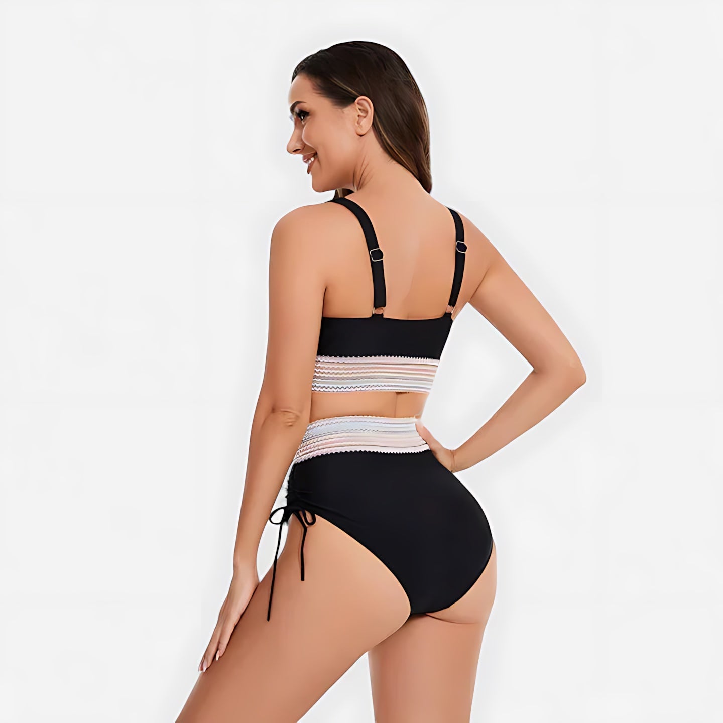 Savannah – Mesh V Neck High Waist Bikini Set