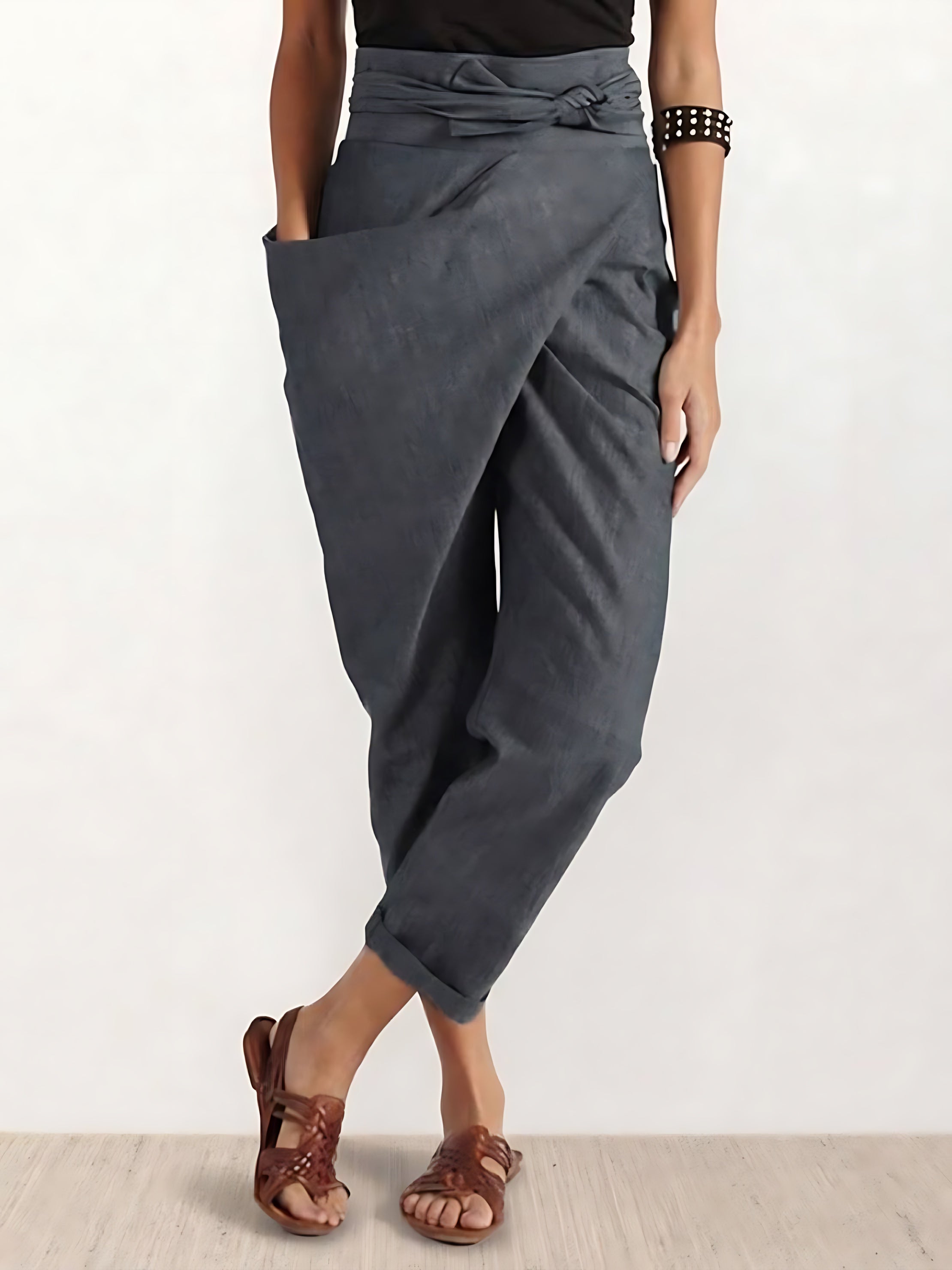 Savannah – Wrap Front Cropped Tapered Pants