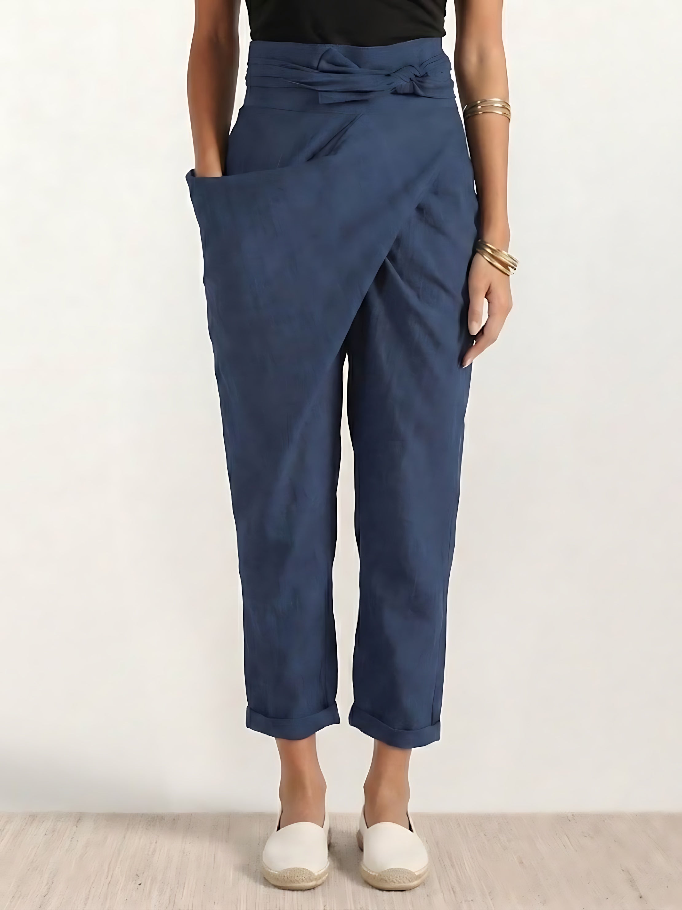 Savannah – Wrap Front Cropped Tapered Pants