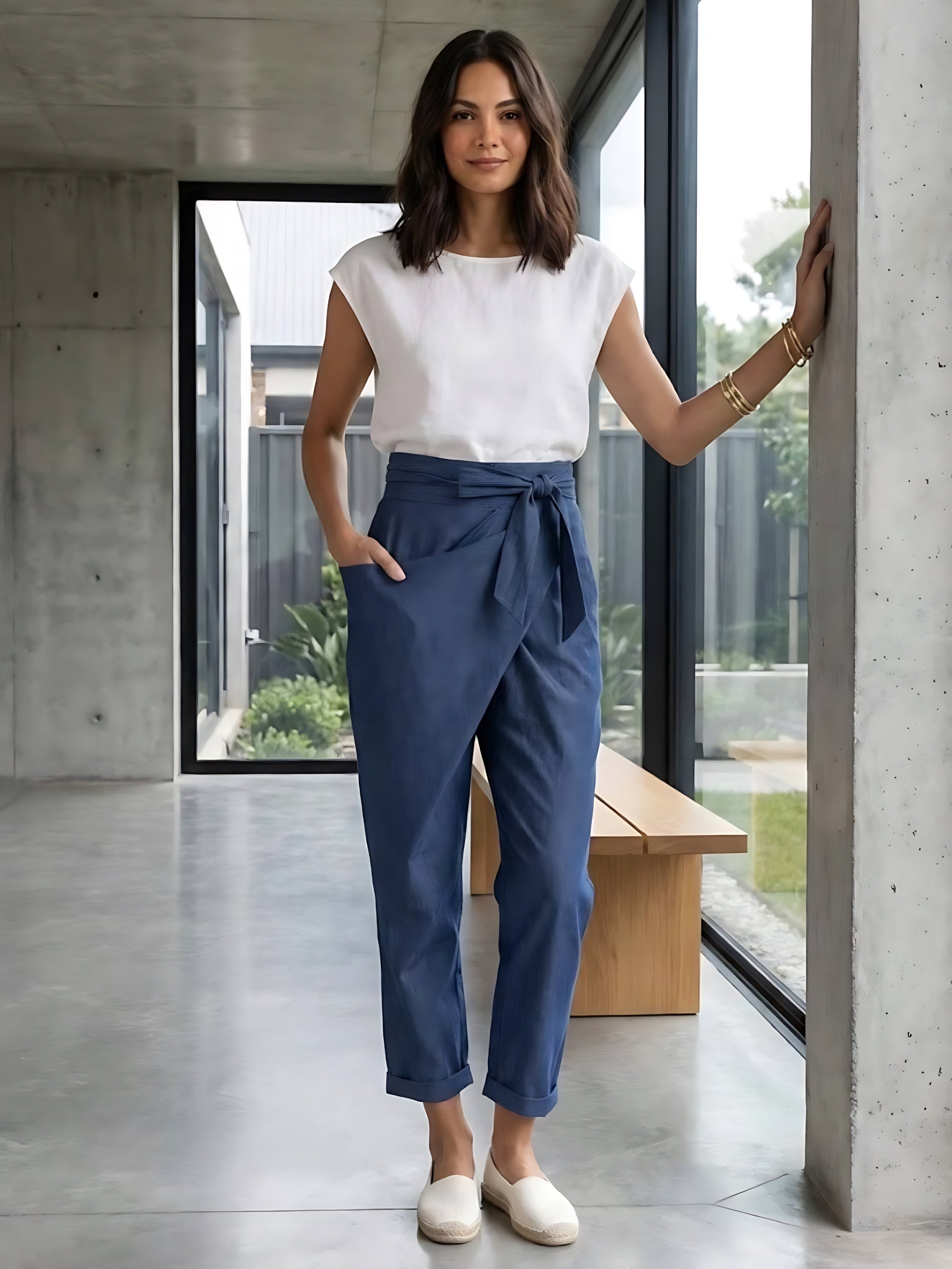 Savannah – Wrap Front Cropped Tapered Pants