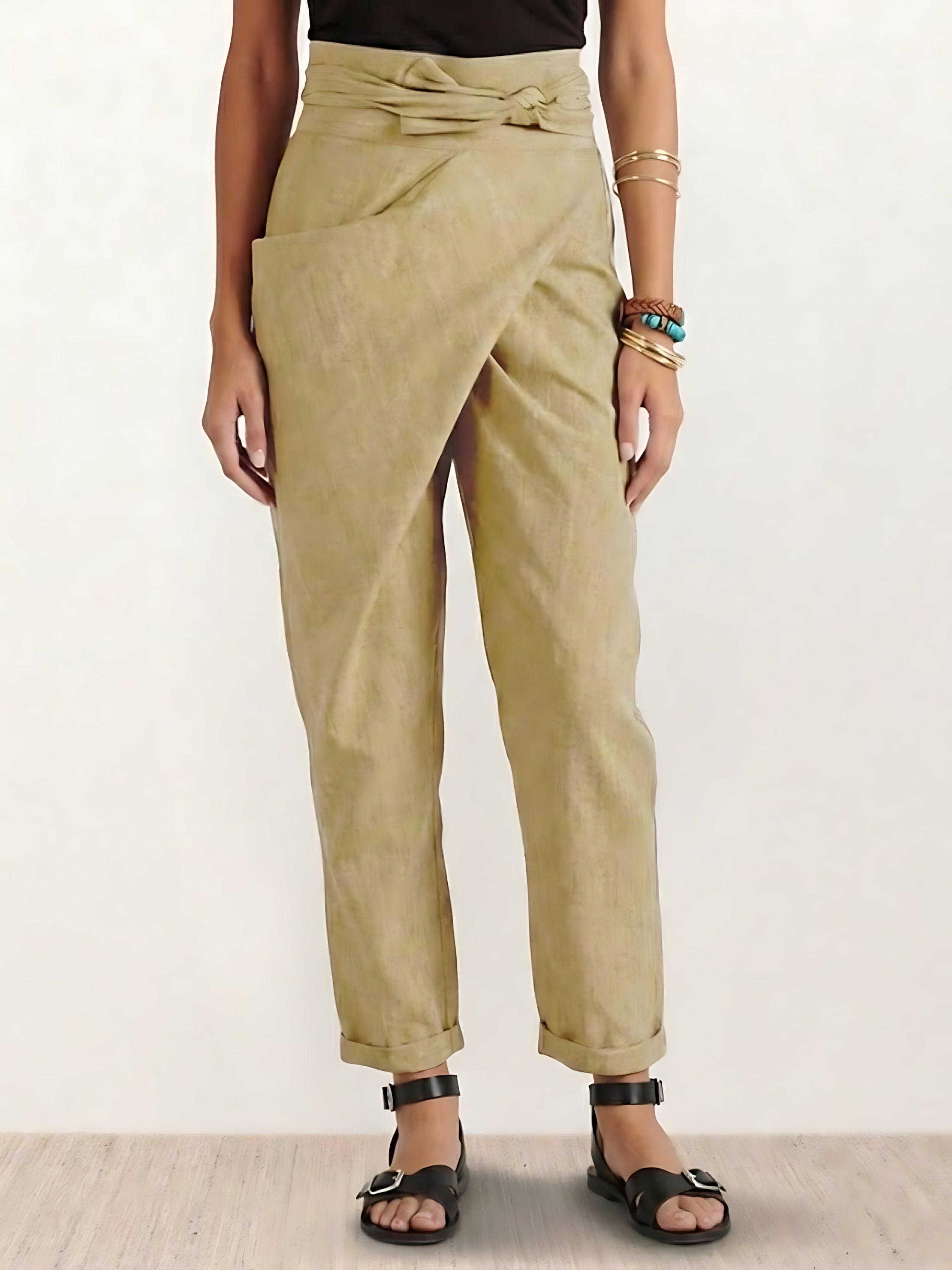 Savannah – Wrap Front Cropped Tapered Pants