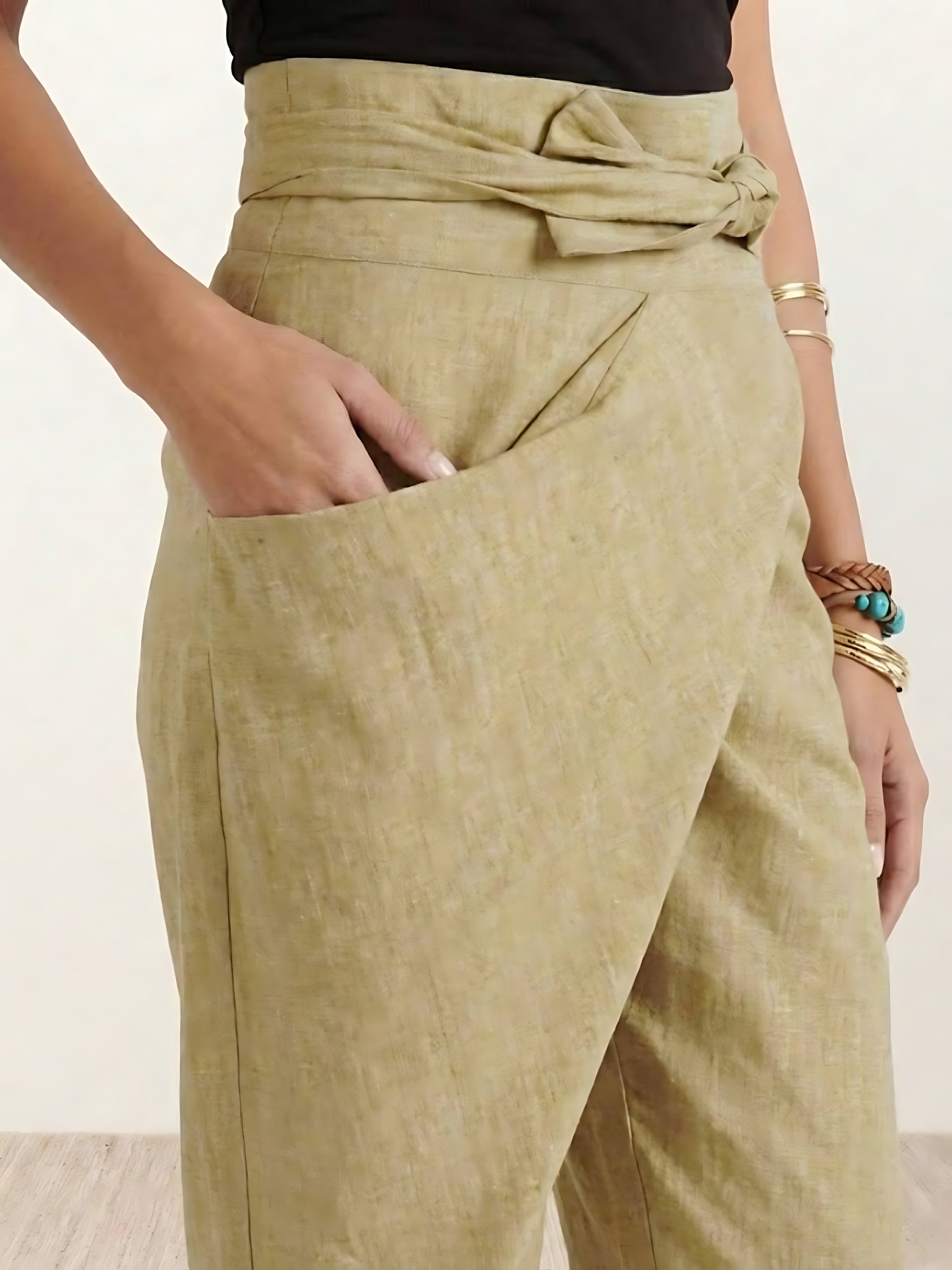 Savannah – Wrap Front Cropped Tapered Pants