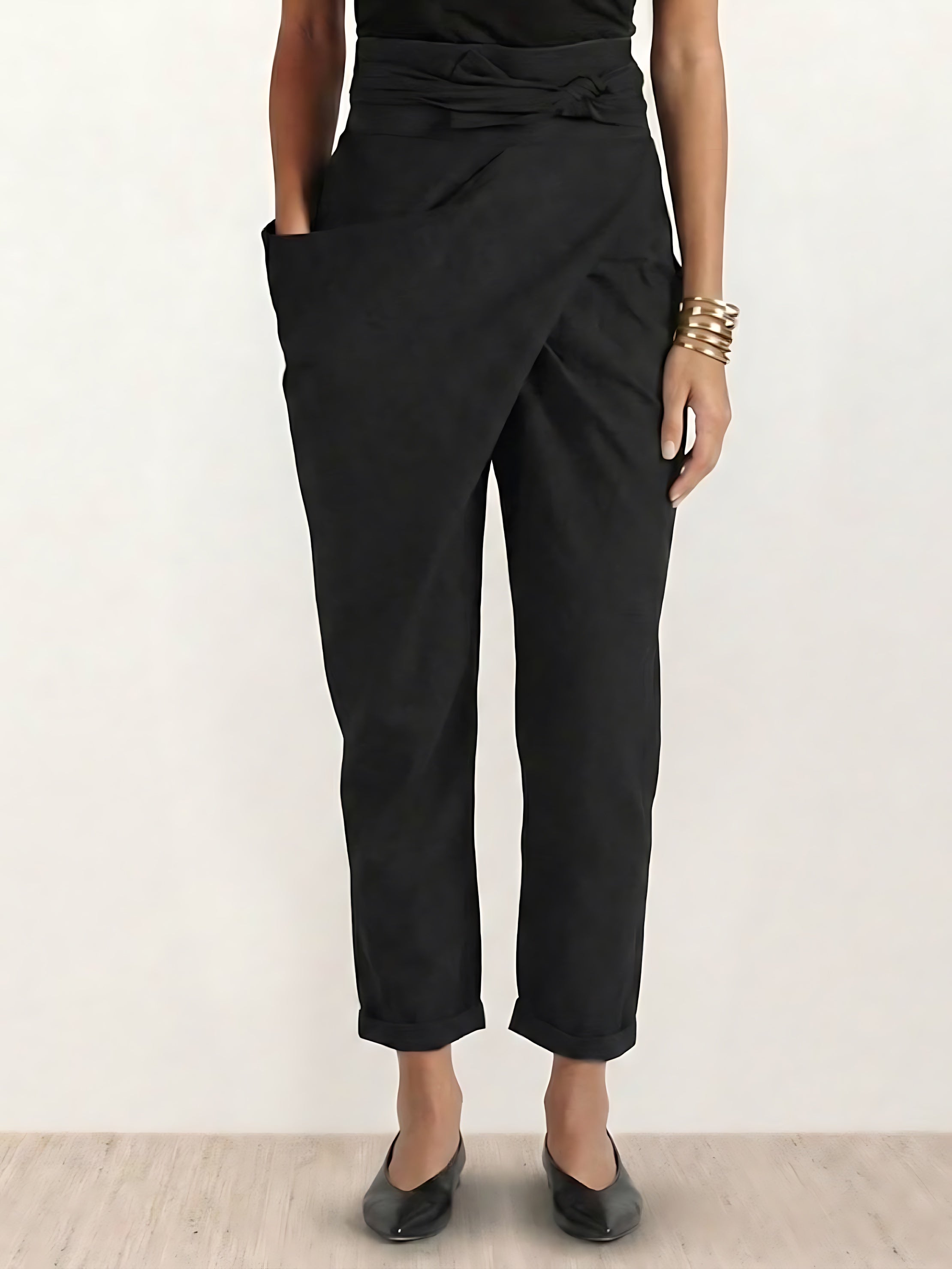Savannah – Wrap Front Cropped Tapered Pants