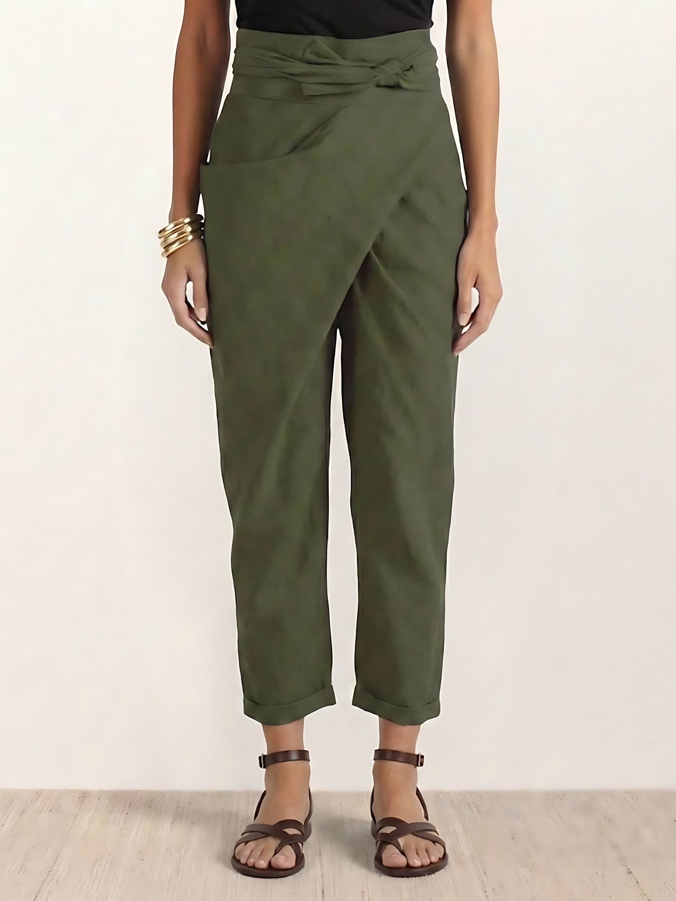 Savannah – Wrap Front Cropped Tapered Pants