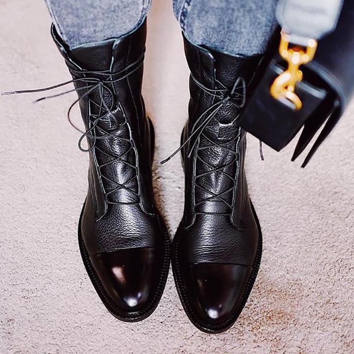 Kinsley – Leather Lace Up Ankle Boots