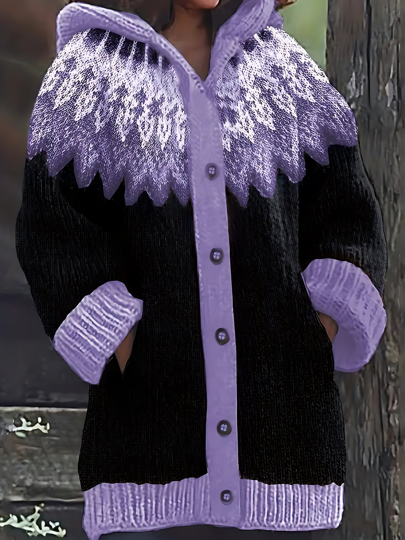 Serenity – Fair Isle Chunky Knit Button Up Cardigan