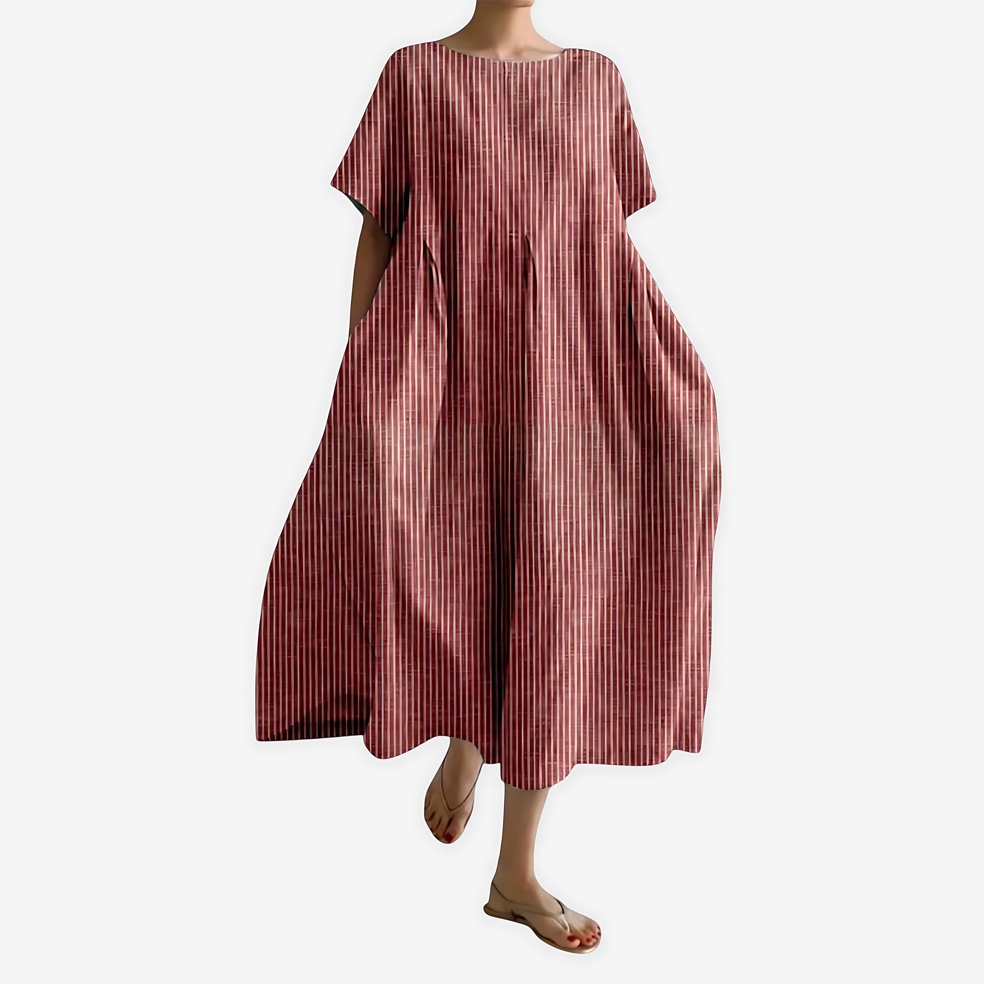 Serenity – Oversized Short Sleeve Shift Midi Dress