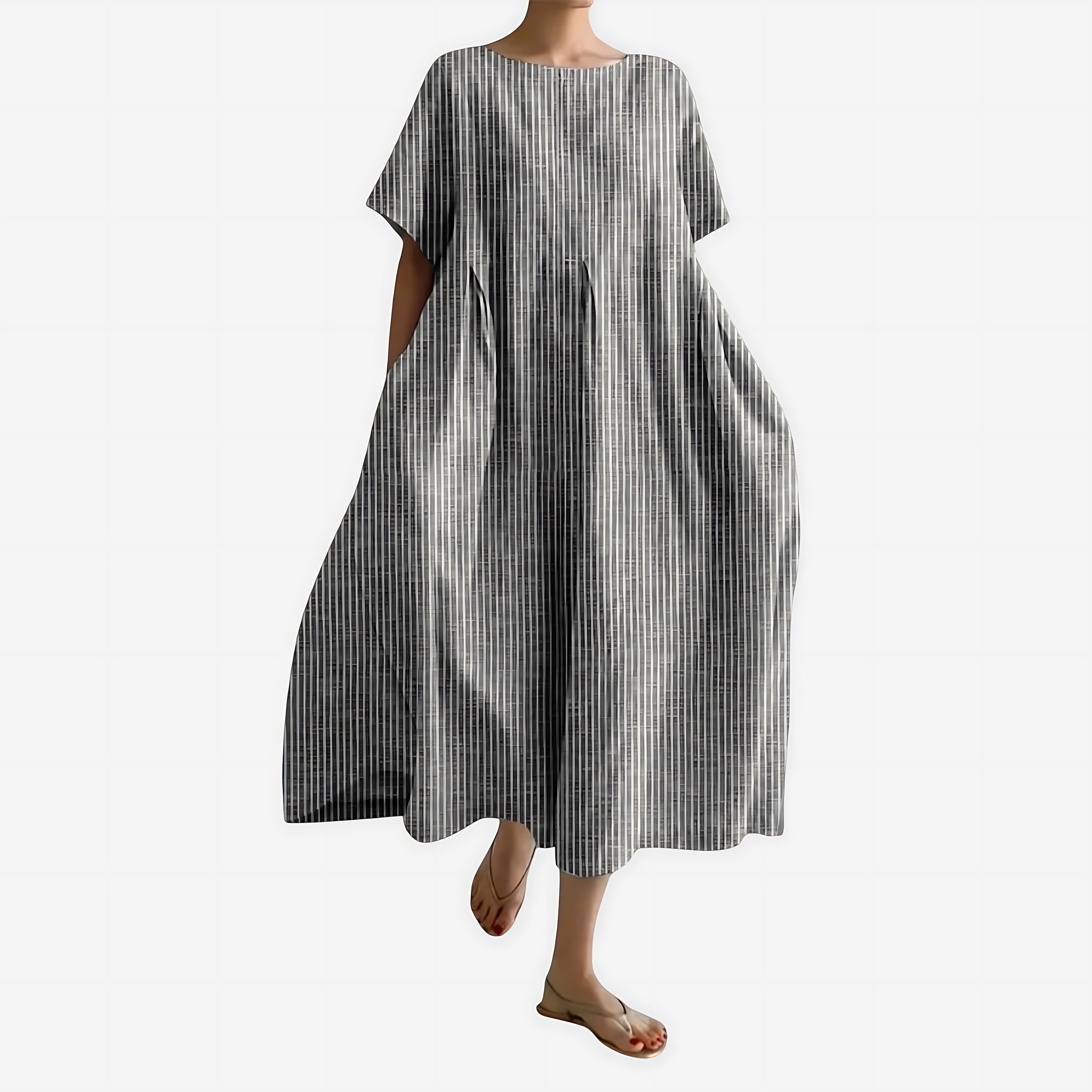 Serenity – Oversized Short Sleeve Shift Midi Dress