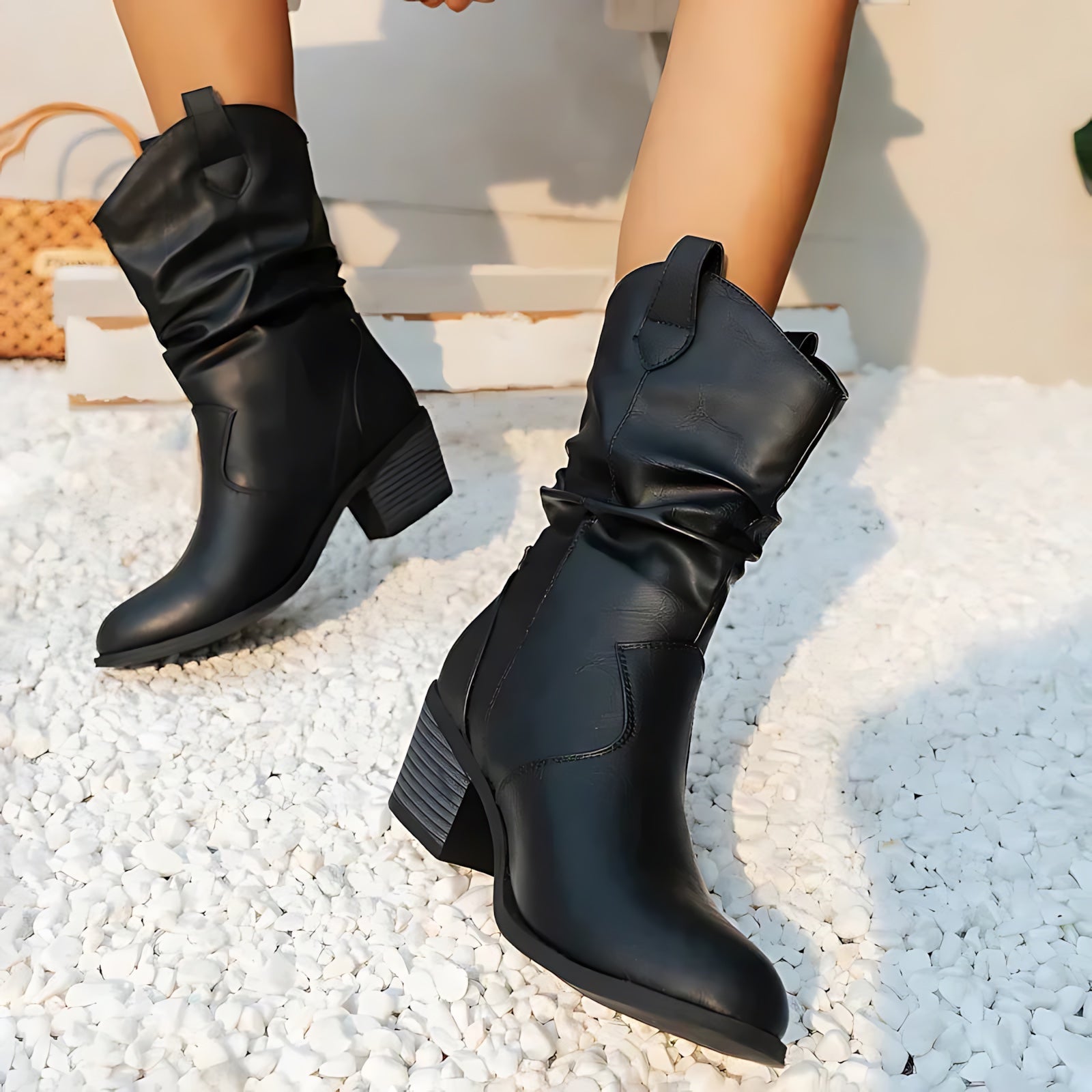 Serenity – Slouchy Mid Calf Western Boots