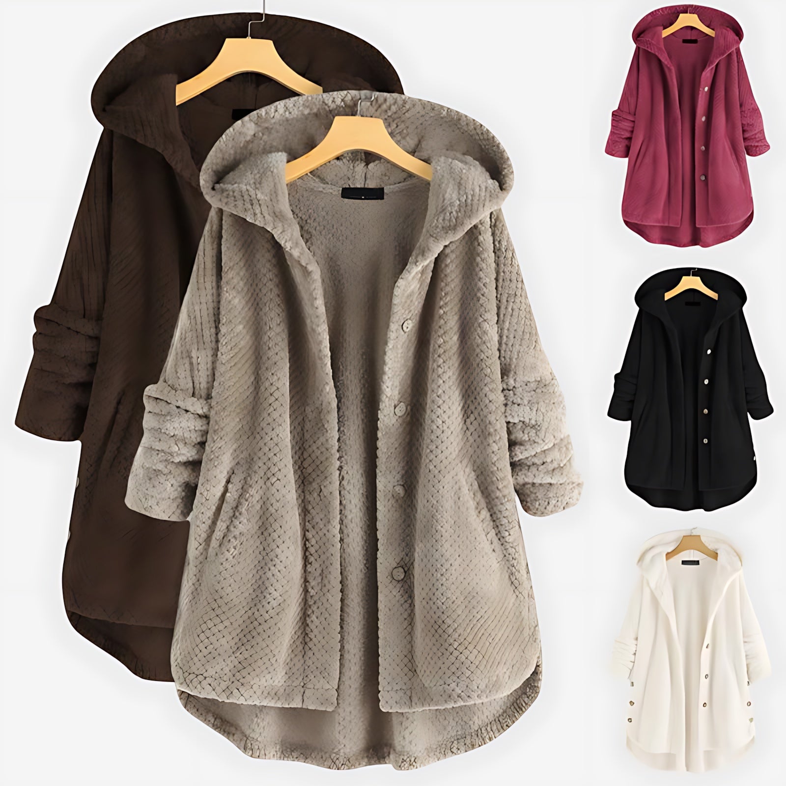 Sienna – Sherpa Fleece Button Up Jacket