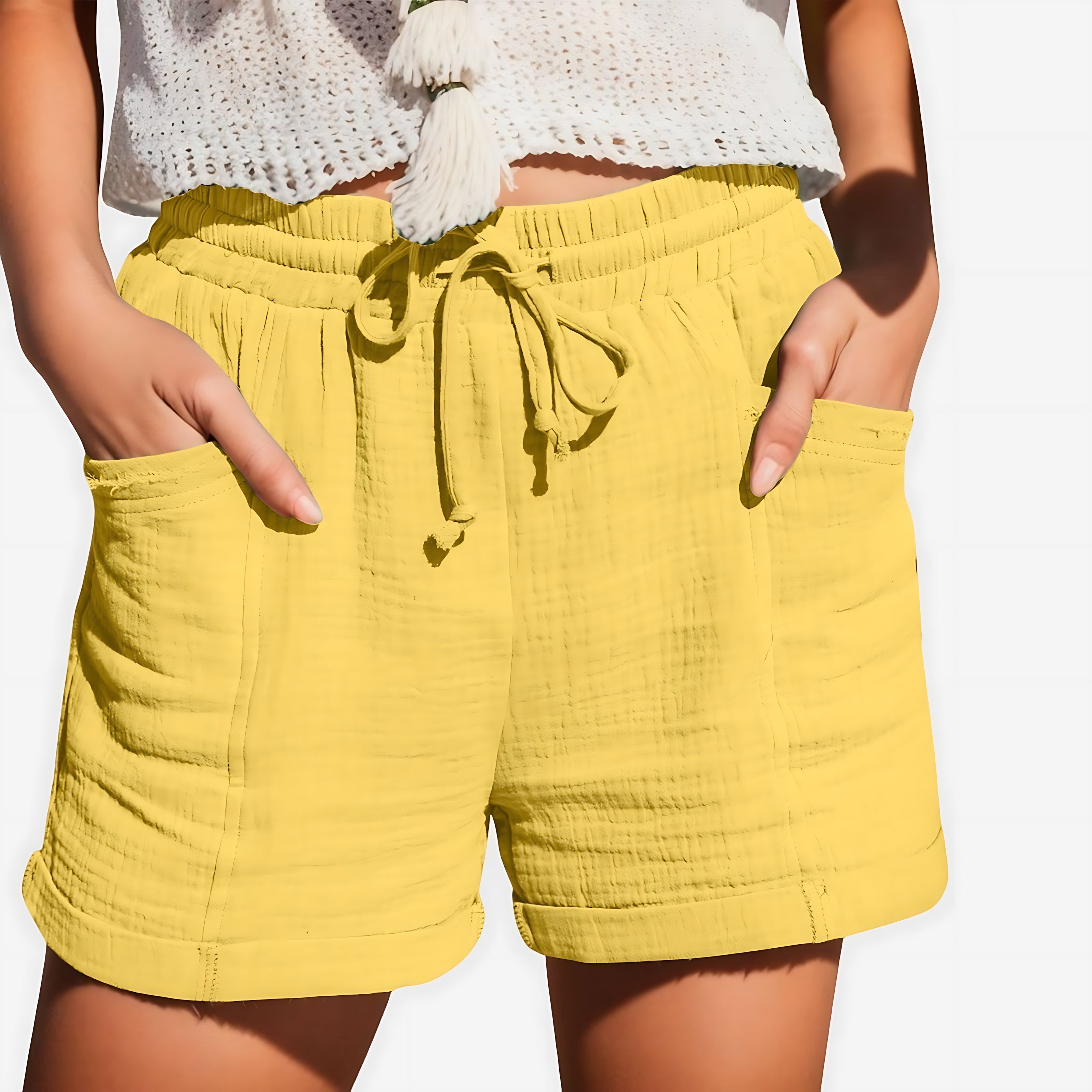 Skylar – Elastic Waist Wide Leg Summer Shorts