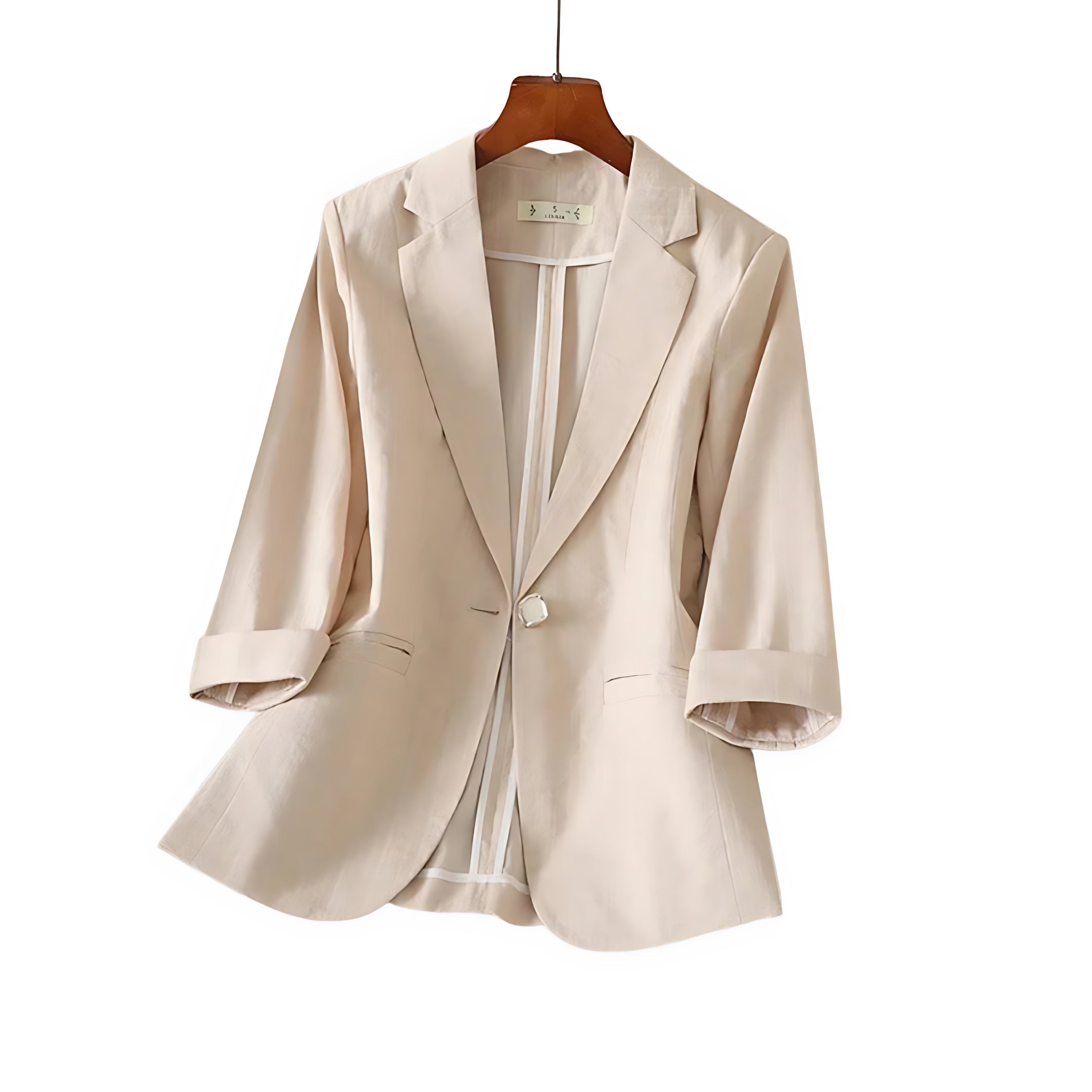 Sloane – Ruched Sleeve Single Button Blazer