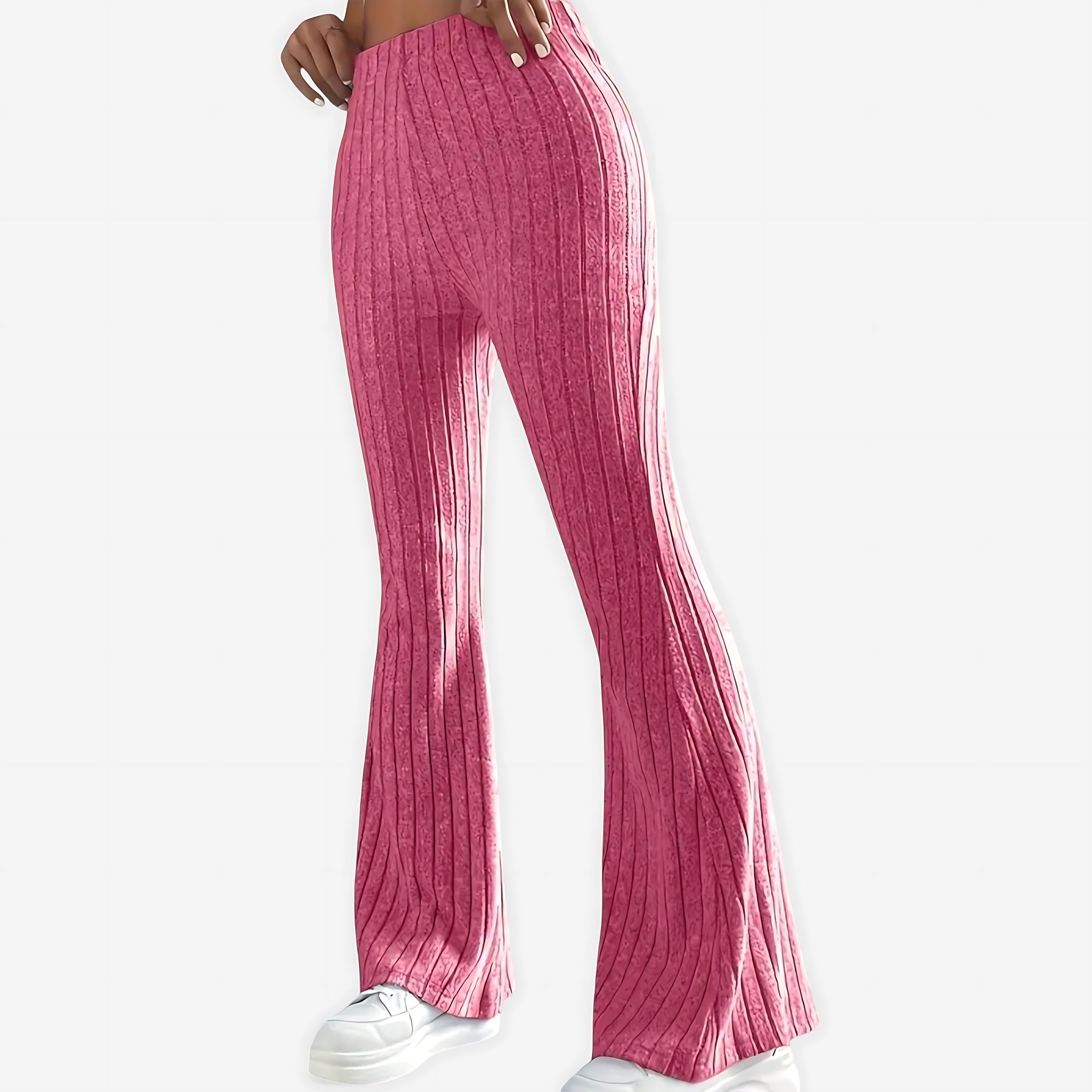 Sloane – Striped Ribbed Flare Pants