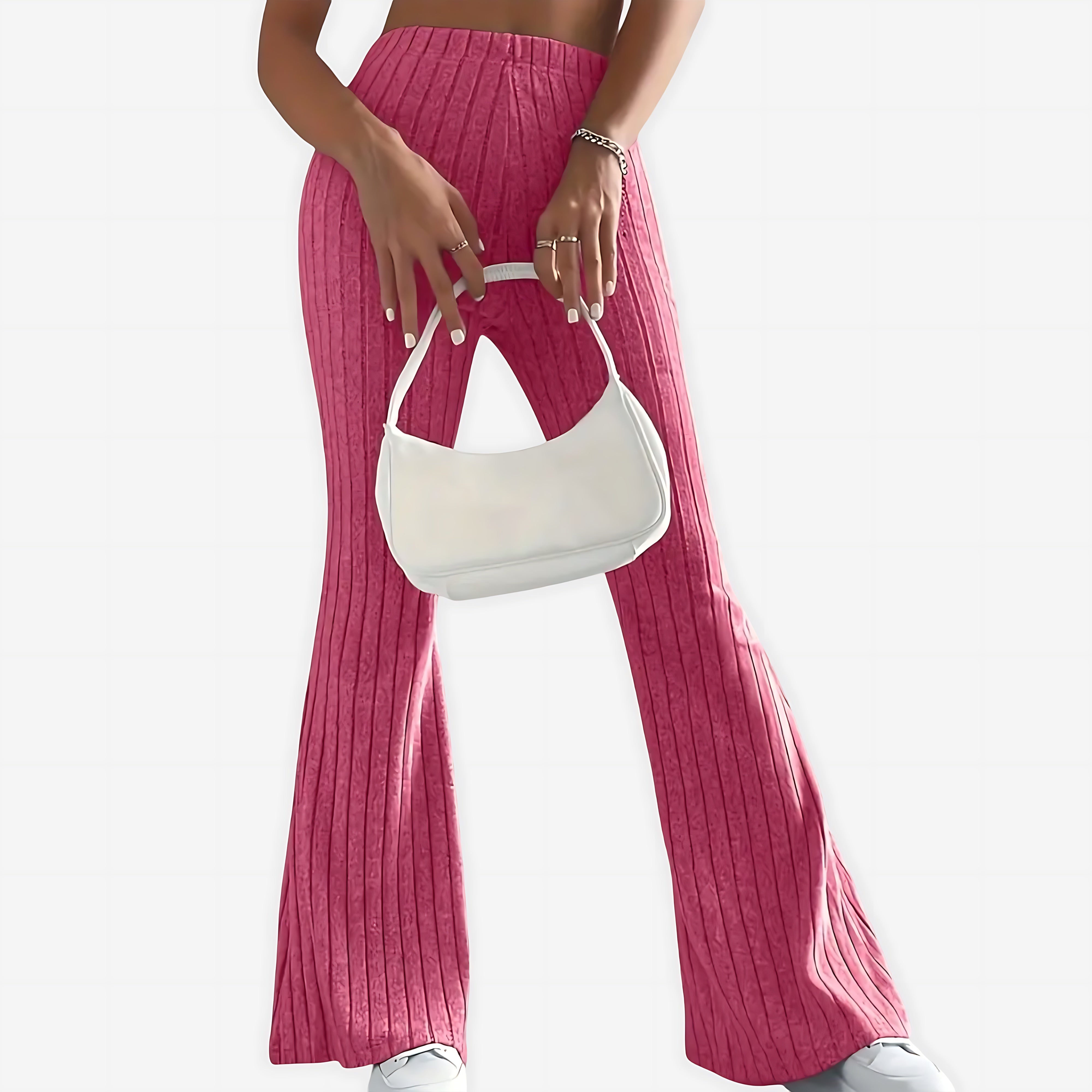Sloane – Striped Ribbed Flare Pants