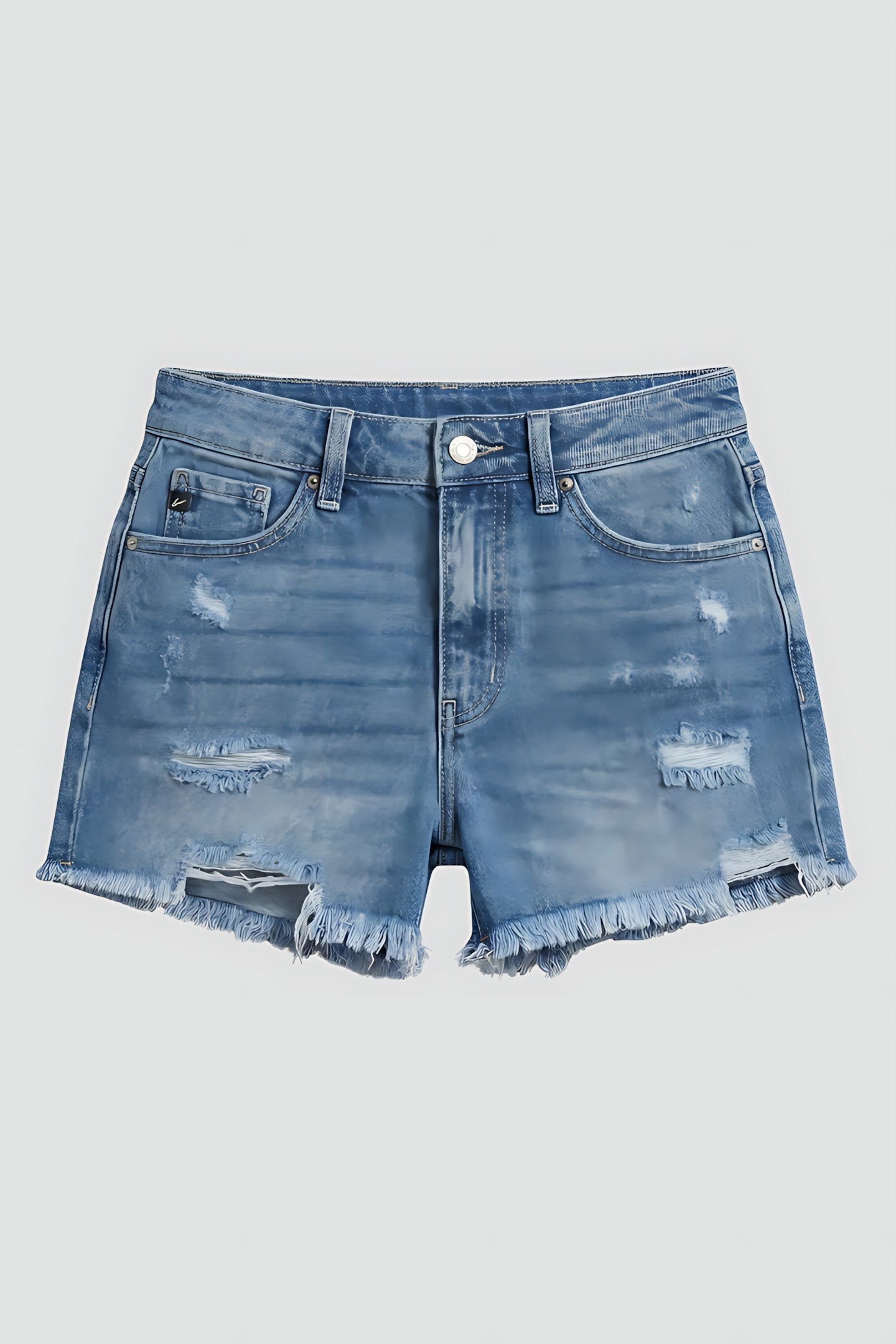 Sofia – Ripped Frayed Hem Denim Shorts