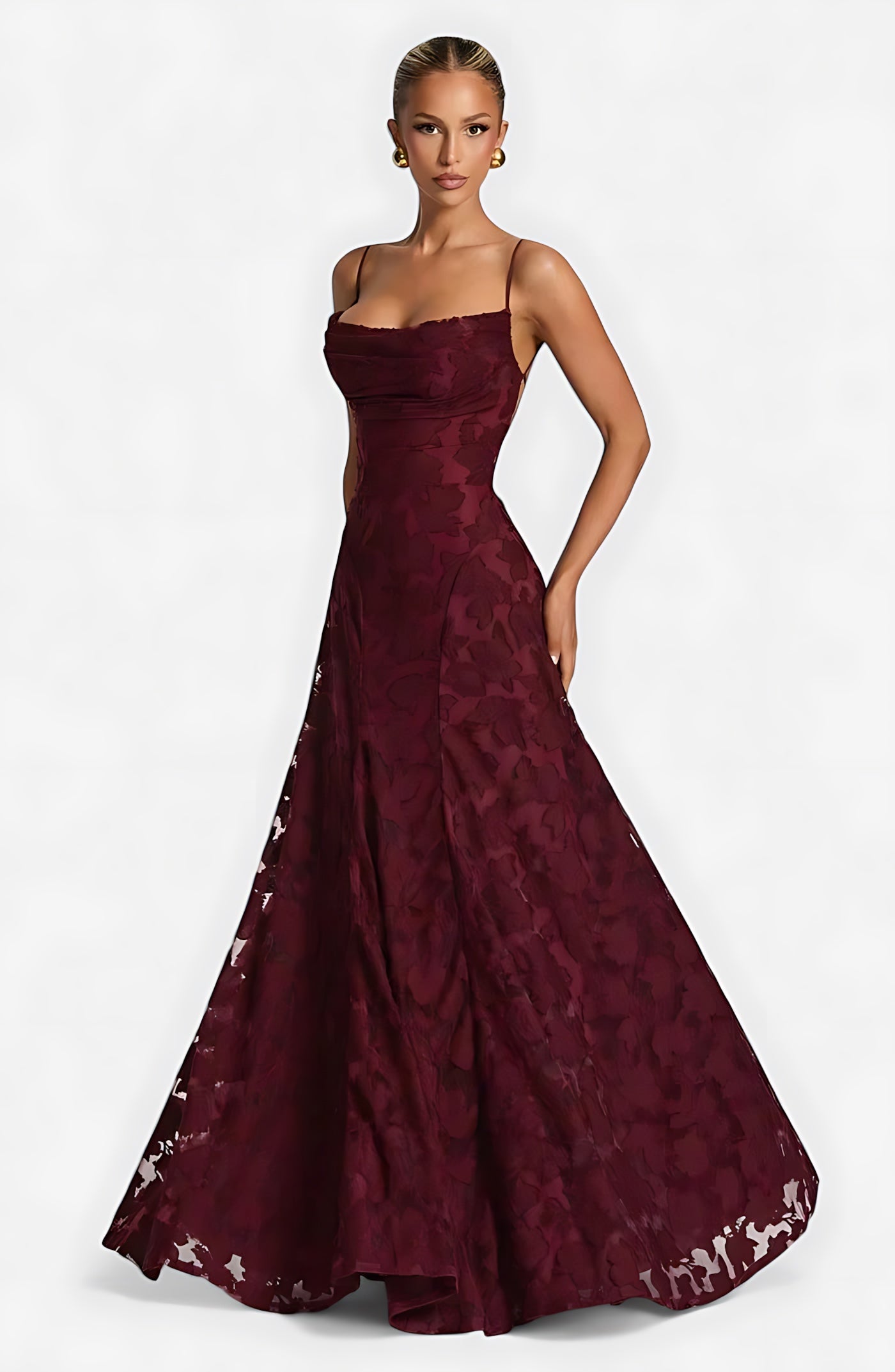 Sophia – Lace A-Line Evening Maxi Dress