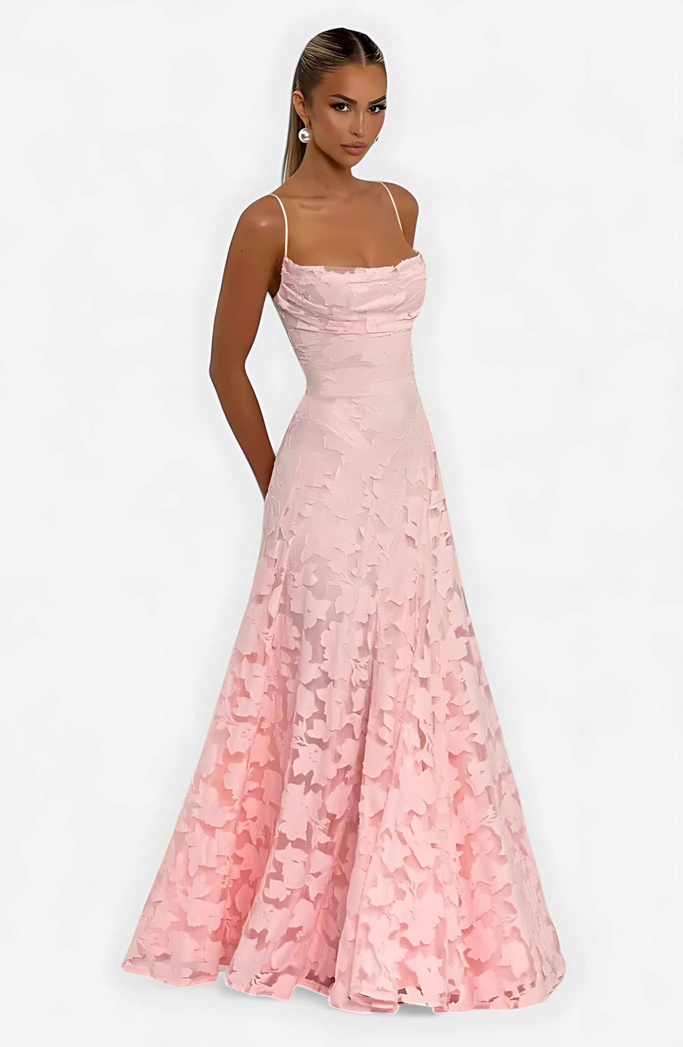 Sophia – Lace A-Line Evening Maxi Dress