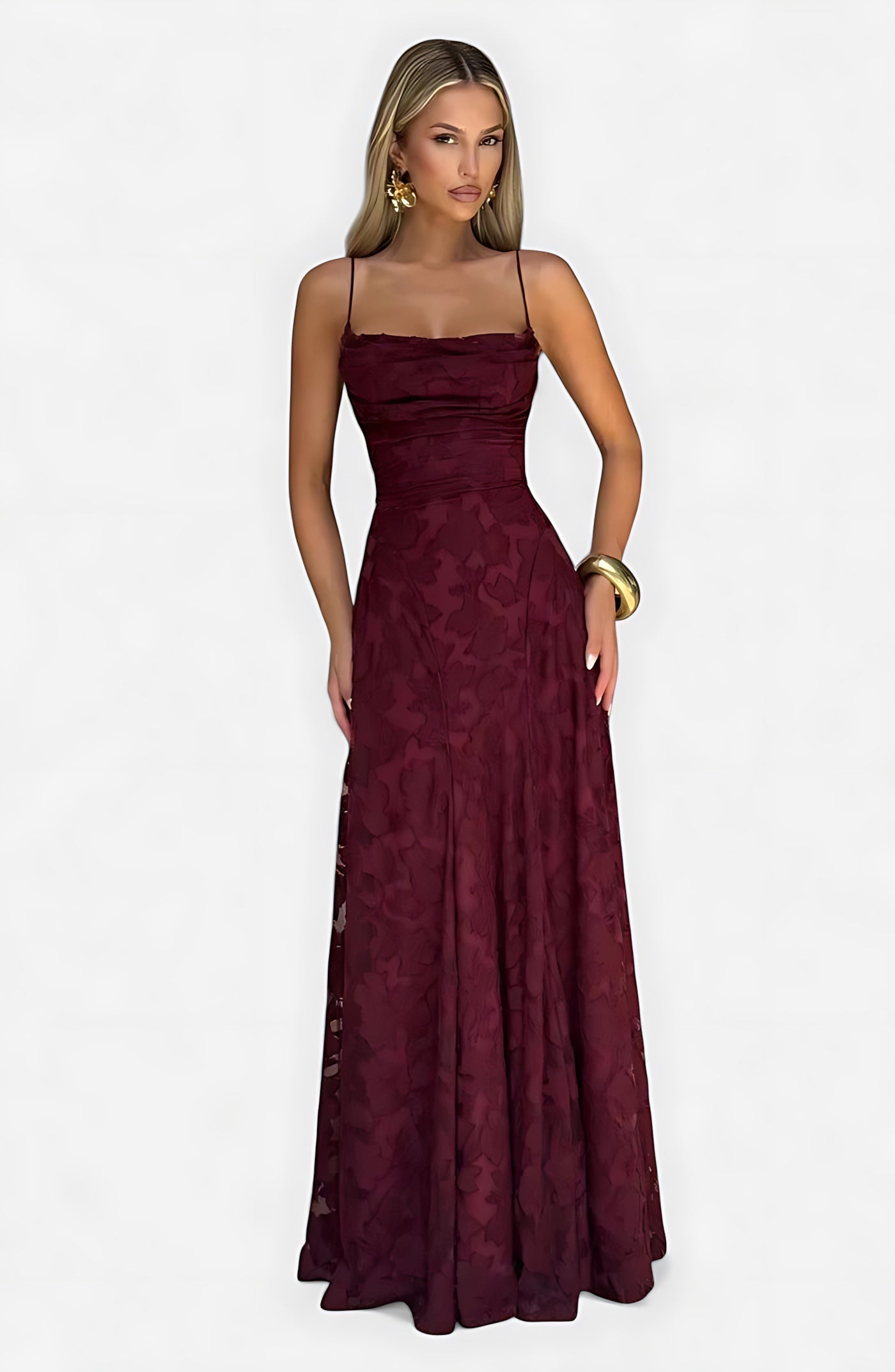 Sophia – Lace A-Line Evening Maxi Dress