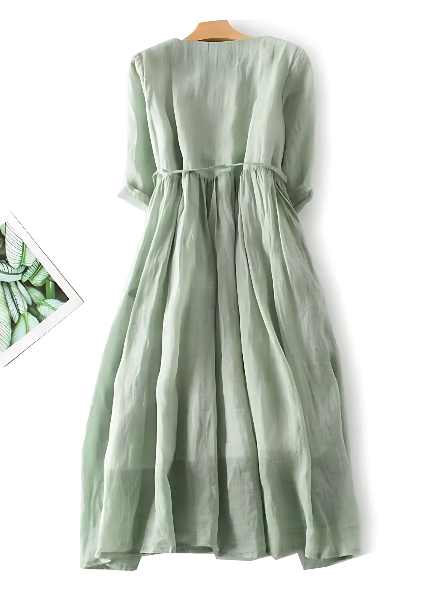 Sophia – Tie Waist Long Sleeve Midi Dress