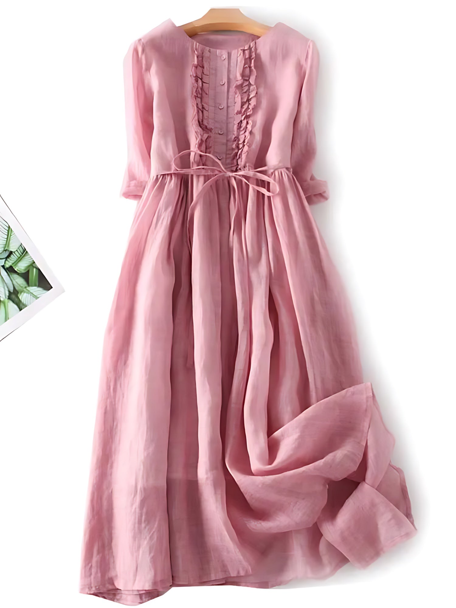 Sophia – Tie Waist Long Sleeve Midi Dress