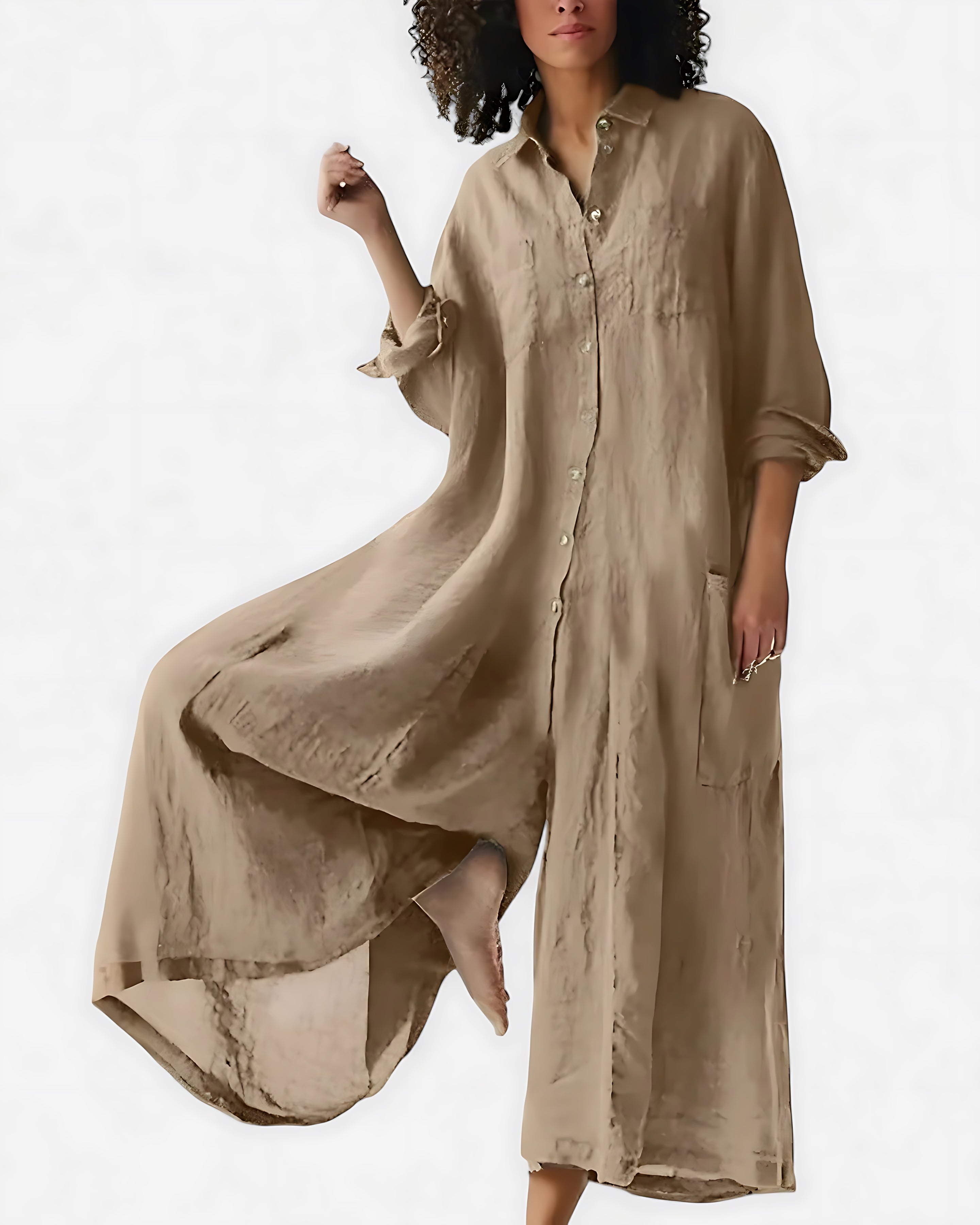Sophie – Collared Oversized Wide Leg Jumpsuit
