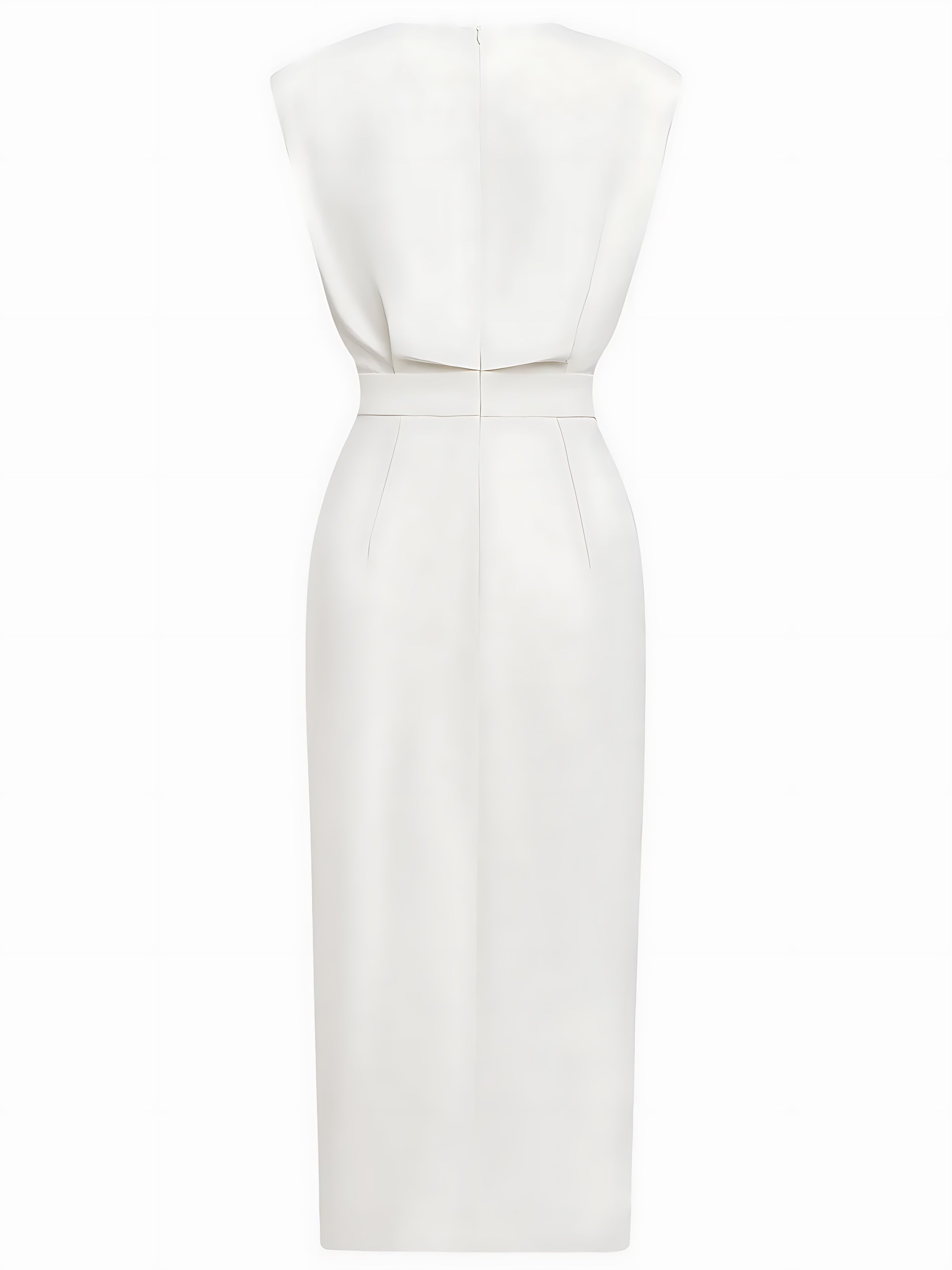 Sophie – Round Neck Bodycon Side Slit Midi Dress