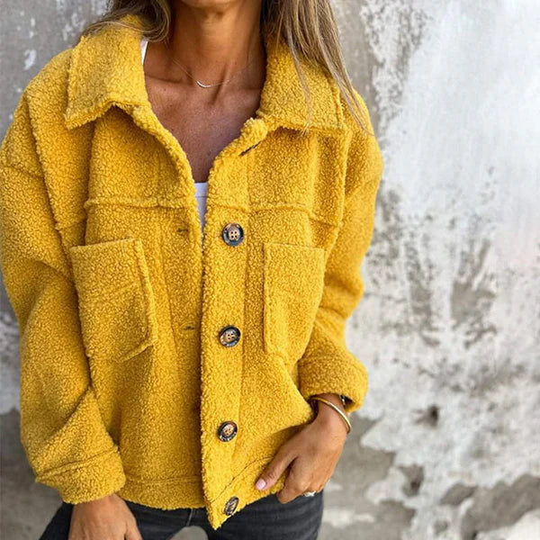 Ariana – Sherpa Fleece Button Up Shirt Jacket