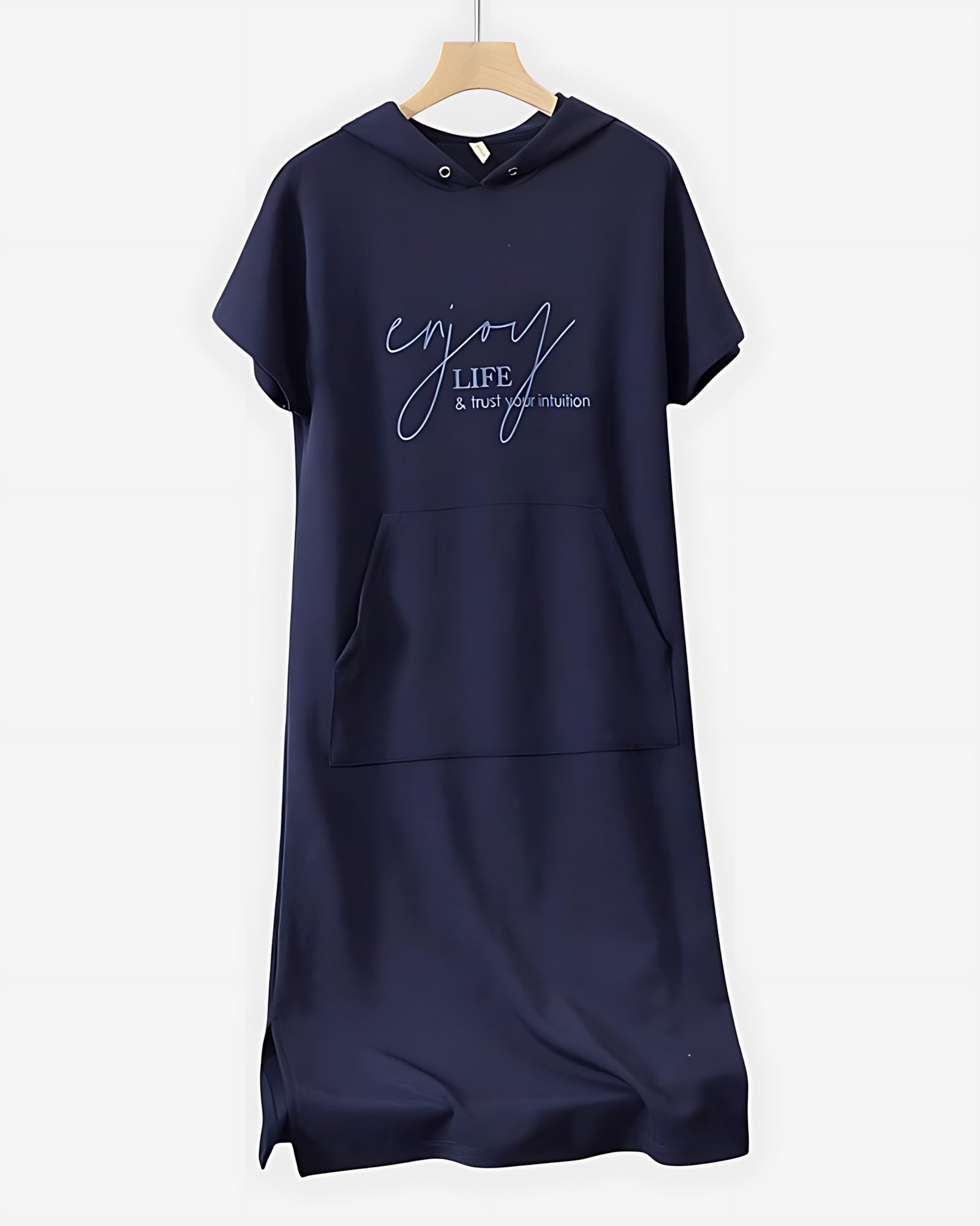 Stella – Short Sleeve Midi Hoodie Dress