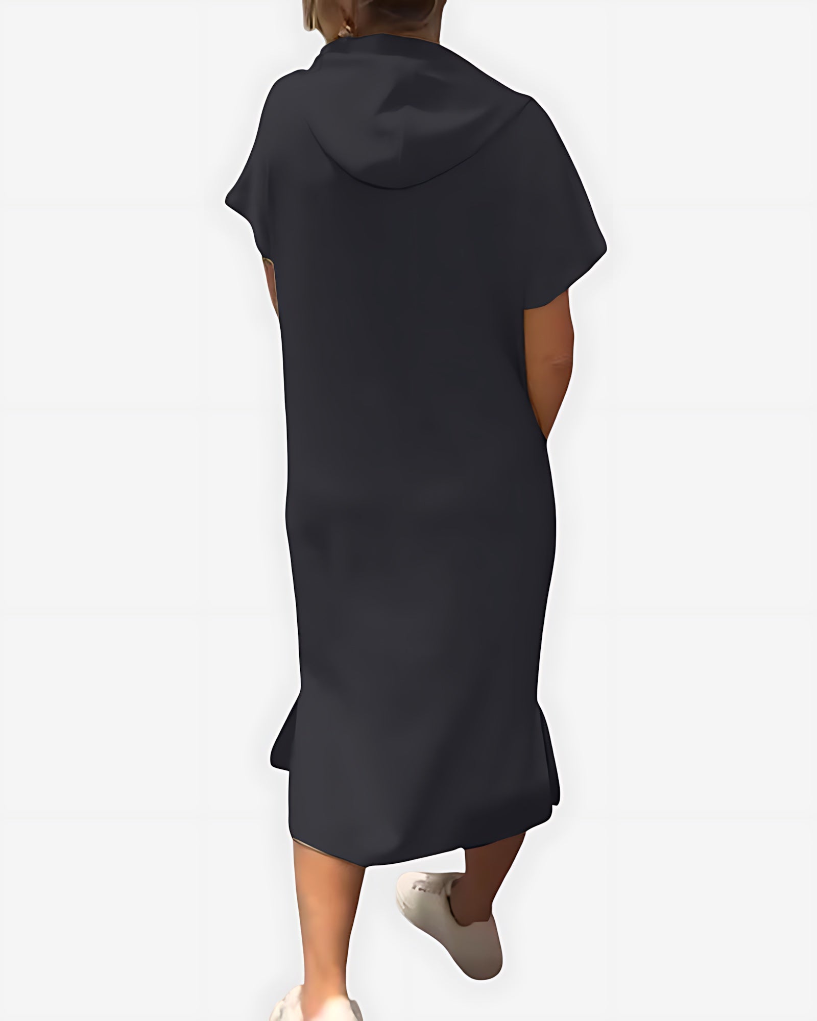 Stella – Short Sleeve Midi Hoodie Dress