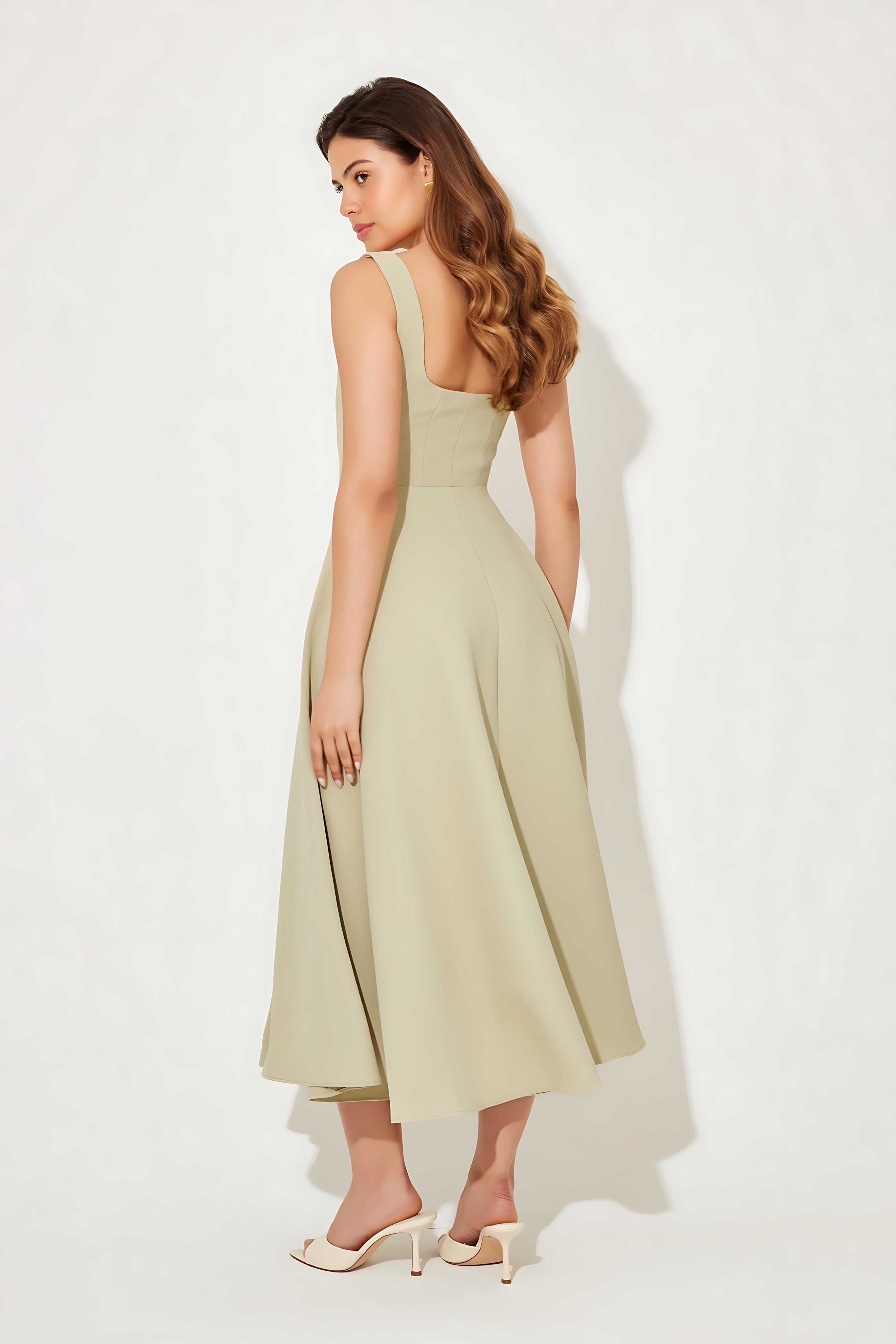 Stella – Square Neck A Line Formal Maxi Dress