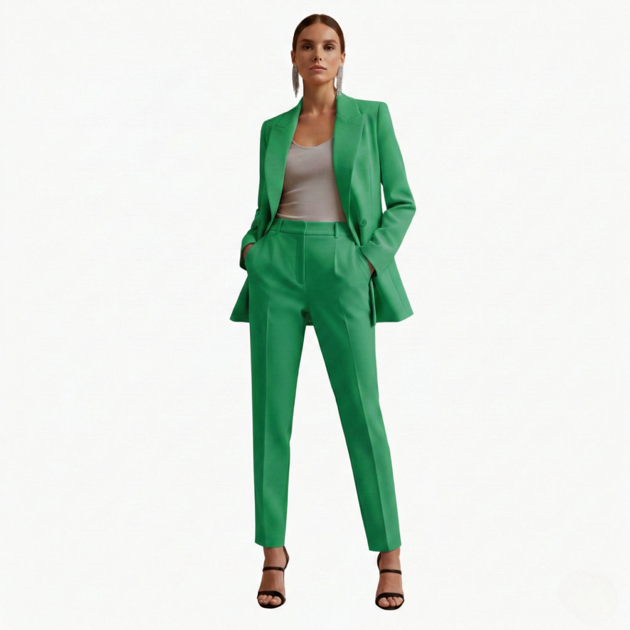 Marina – Double Breasted Blazer And Pants Suit Set